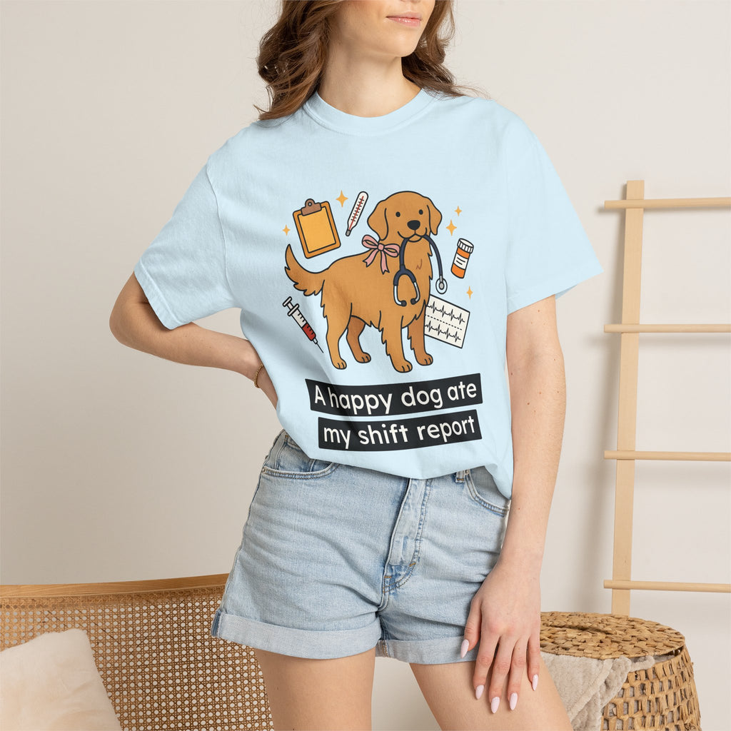 Retriever Dog Shirt Nurse Puppy Fan Gift Women Hand Drawn Tee Dog T-Shirt Healthcare Enthusiast Illustrated Graphic Dog Minimalist Vet