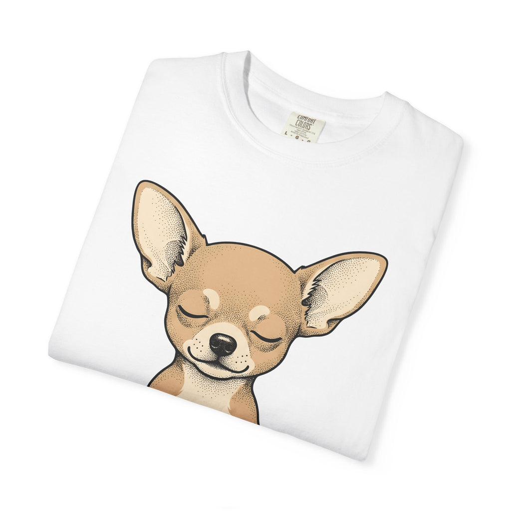 Chihuahua Stretching Shirt Dog Relaxation Gift Women Animated Tee Puppy T-Shirt Dog Fan Cartoon Tshirt Calm Graphic Doodle Seated Pose
