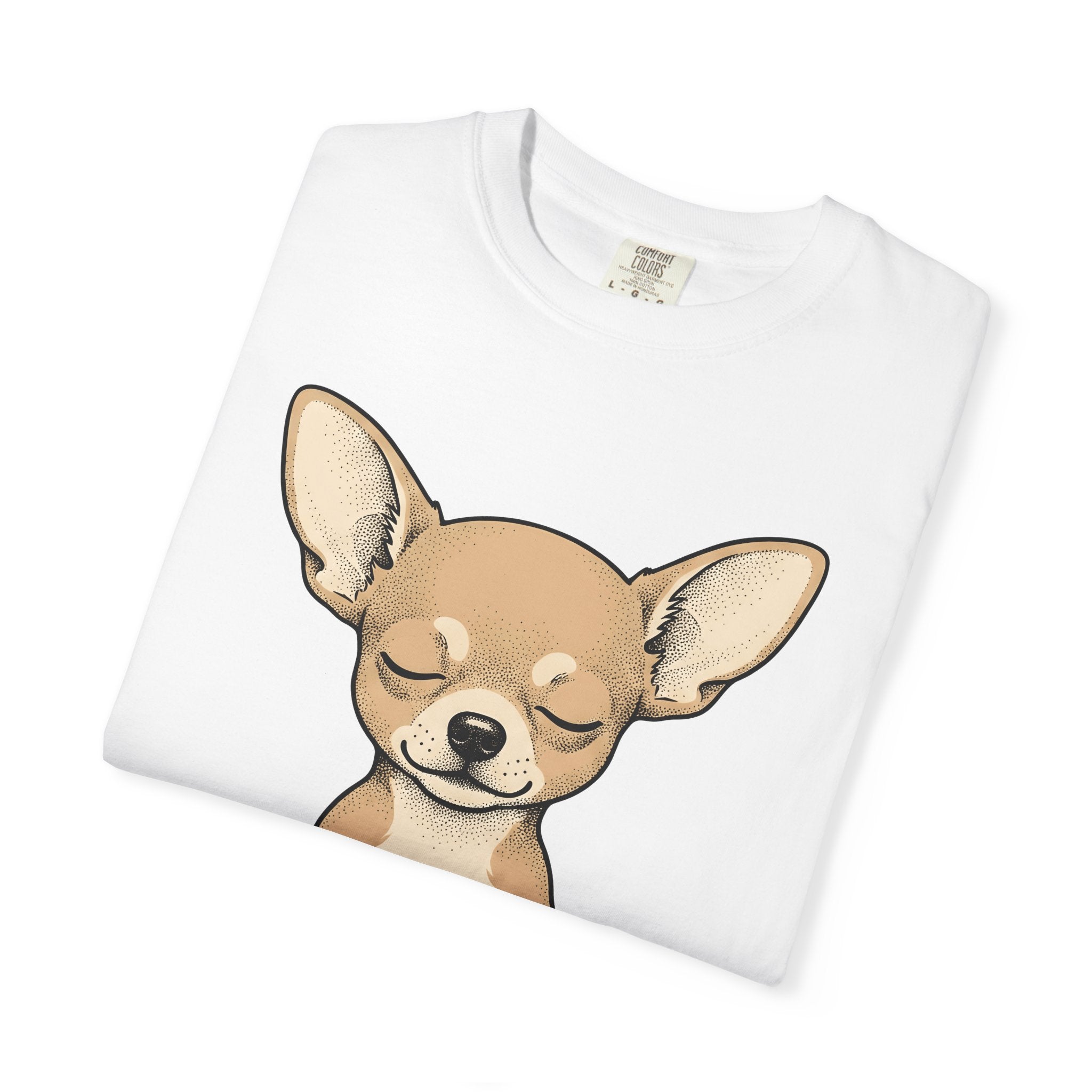 Chihuahua Stretching Shirt Dog Relaxation Gift Women Animated Tee Puppy T-Shirt Dog Fan Cartoon Tshirt Calm Graphic Doodle Seated Pose