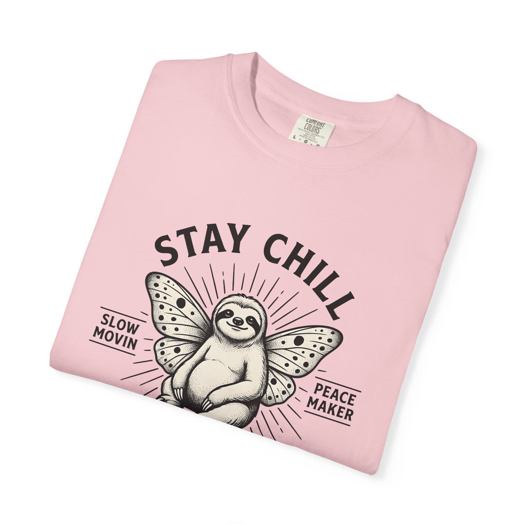 Sloth Flutter Shirt Sloth Fauna Gift Women Cartoon Tee Sloth T-Shirt Sloth Fan Cartoon Tshirt Wildlife Graphic Hand Sketch Wing Shape Tshirt