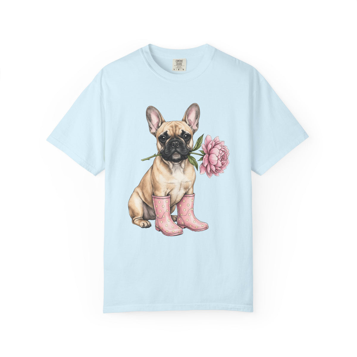 French Bulldog Shirt Dog Floral Unisex Gift Hand Drawn Tee Bulldog T-Shirt Dog
