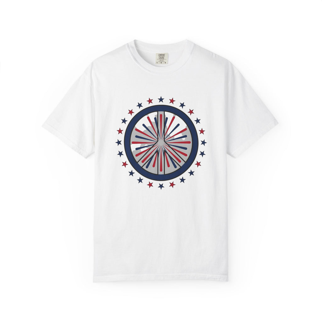 Peace Symbol Shirt 4th Of July Celebration Gift Women Retro Tee Peace Sign T-Shirt Fireworks Fan Vintage Tshirt Party Graphic Sketch Star