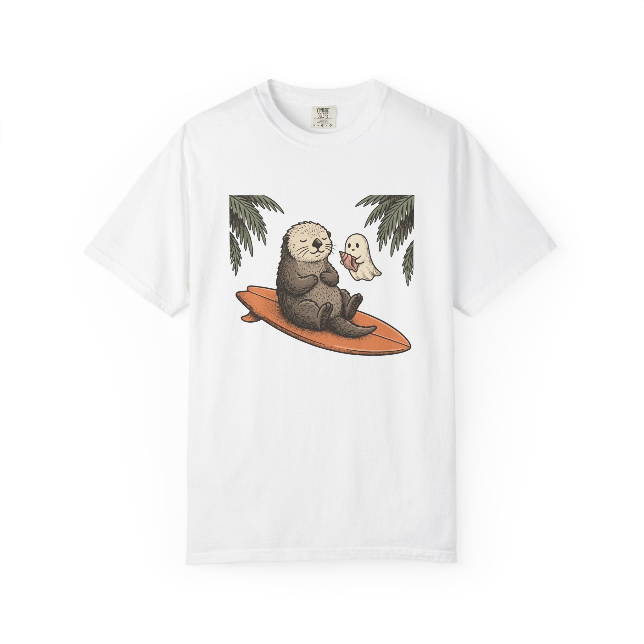 Otter Board Shirt Sports Shore Gift Women Adorable Tee Surfboard T-Shirt Athlete Fan Boho Tshirt Coastal Graphic Retro Spirit Tshirt