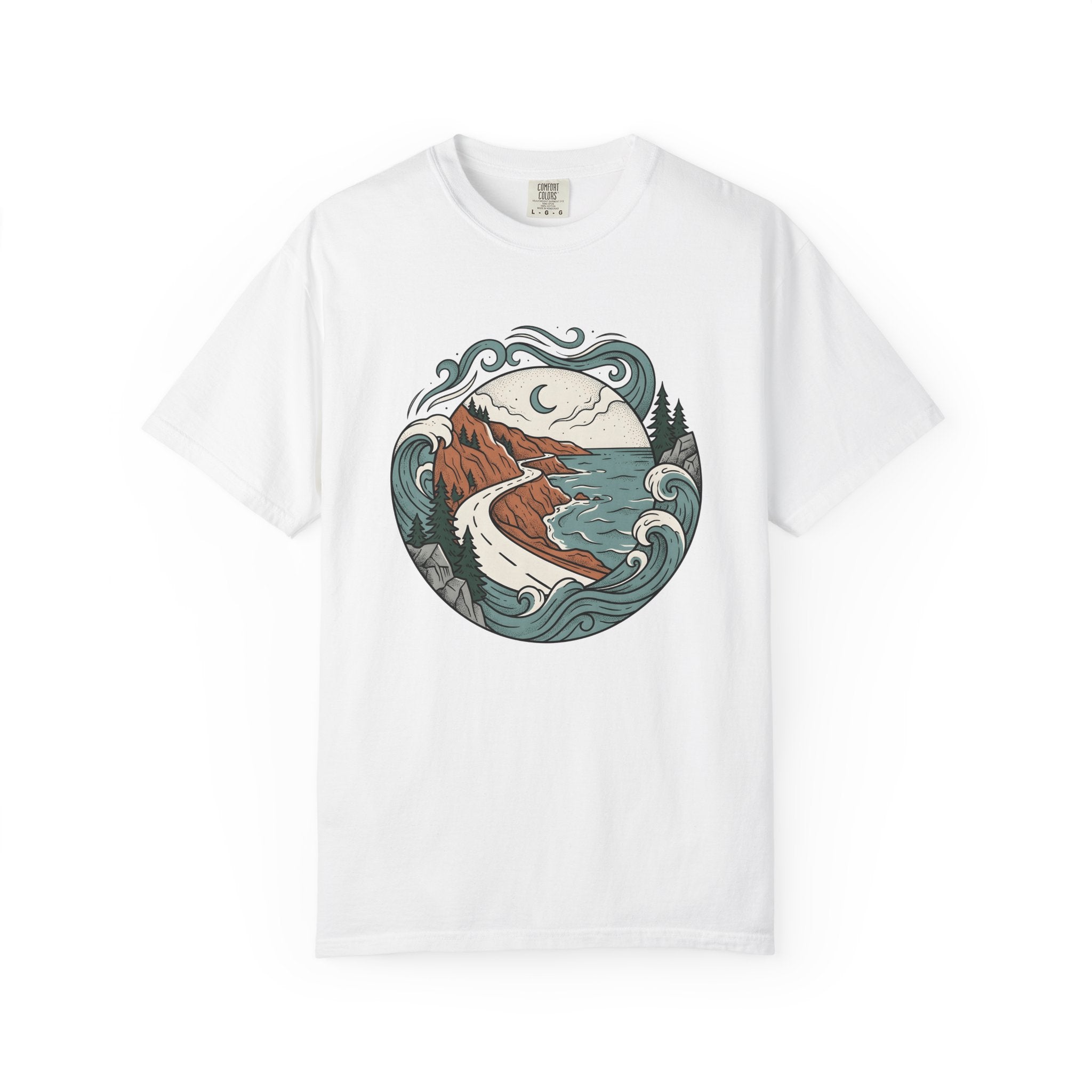 Coastal Landscape Shirt Cottagecore Nature Gift Women Boho Tee Seascape T-Shirt Homesteader Fan Bohemian Tshirt Wilderness Graphic Vintage