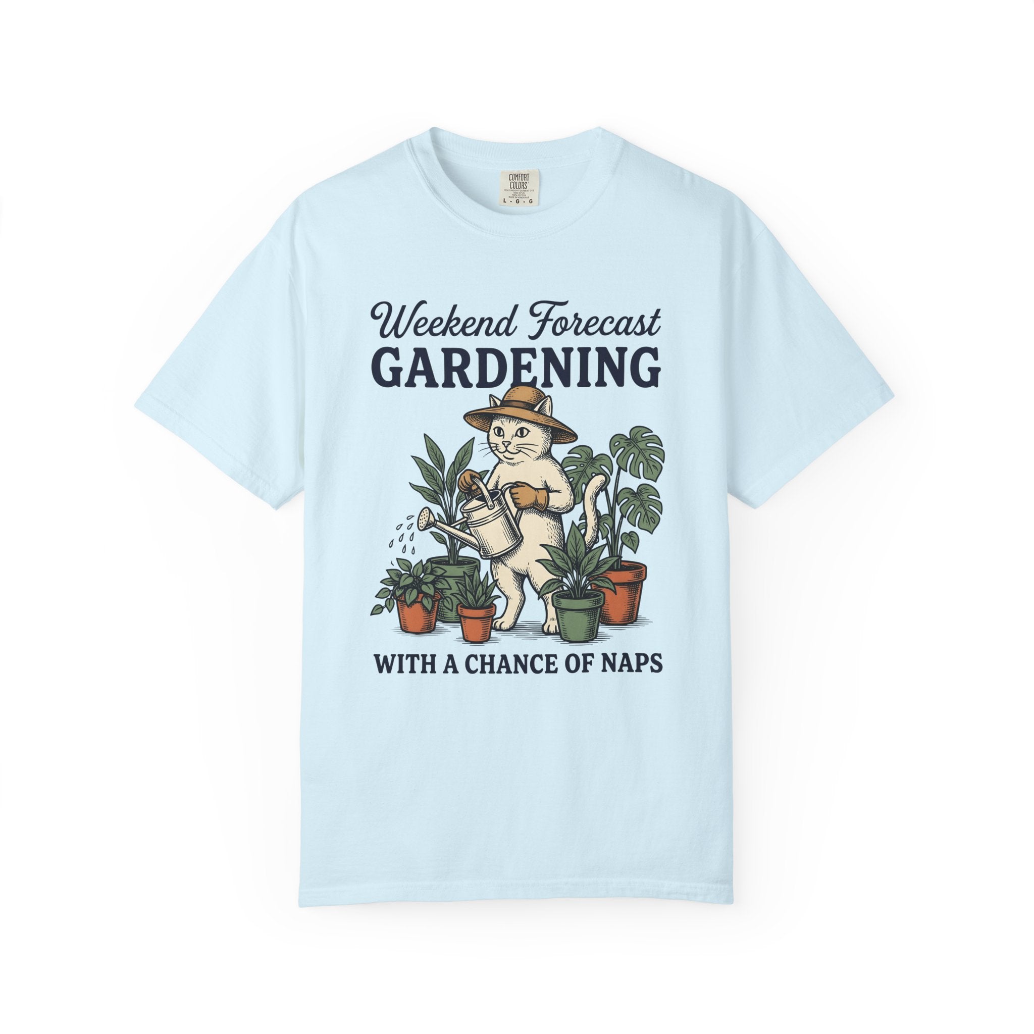 Cat Plant Care Shirt Cat Landscaping Gift Women Classic Tee Feline Care T-Shirt Cat Fan Vintage Tshirt Garden Design Minimalist Greenery