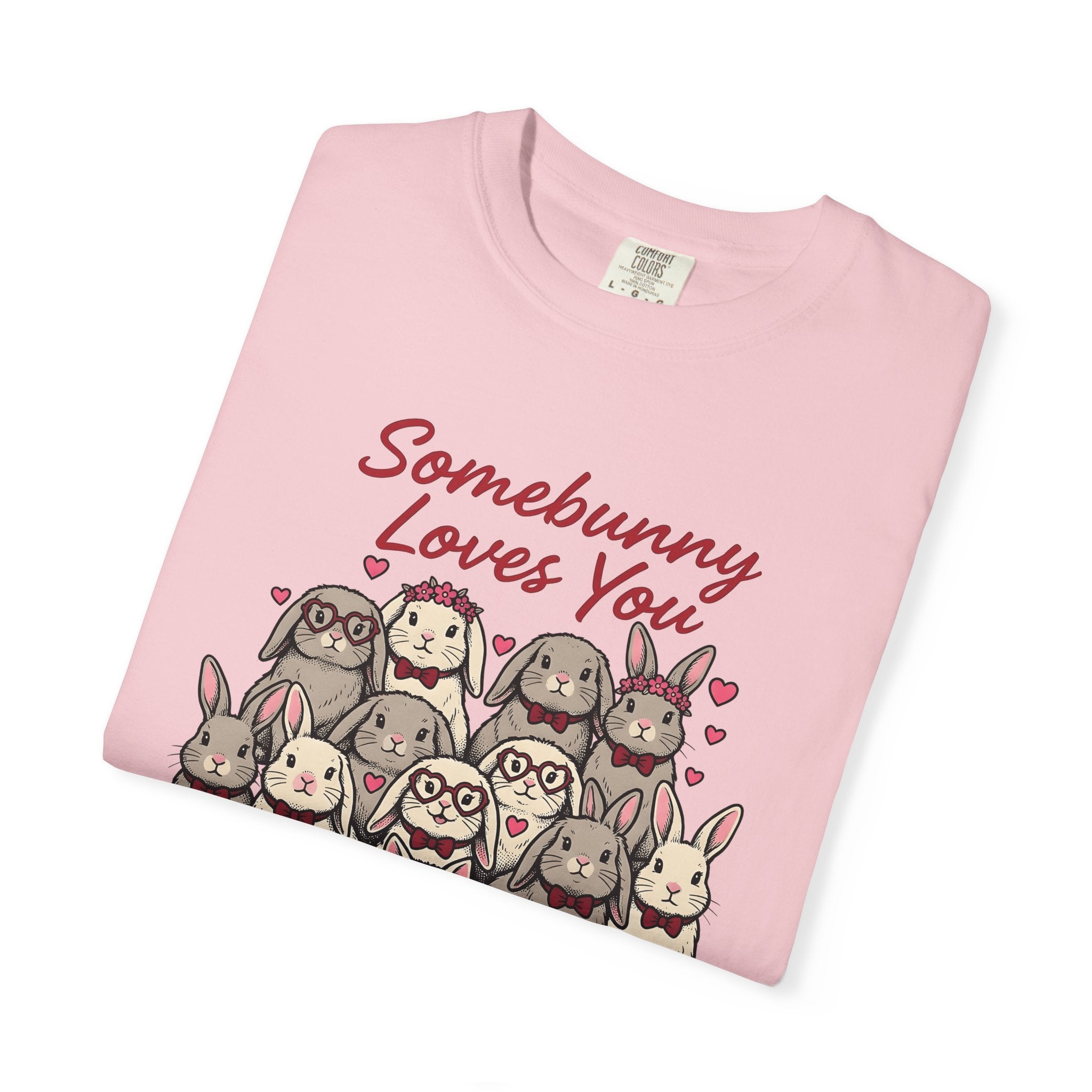 Bunny Group Shirt St. Valentine's Day Animals Gift Women Cute Tee Rabbits T-Shirt Valentine Fan Cute Tshirt Creature Graphic Hand Drawn