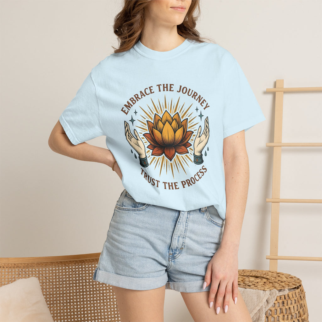 Lotus Bloom Shirt Boho Chic Mindfulness Gift Women Zen Tee Waterlily T-Shirt Hippie Fan Spiritual Tshirt Meditation Graphic Classic Hand
