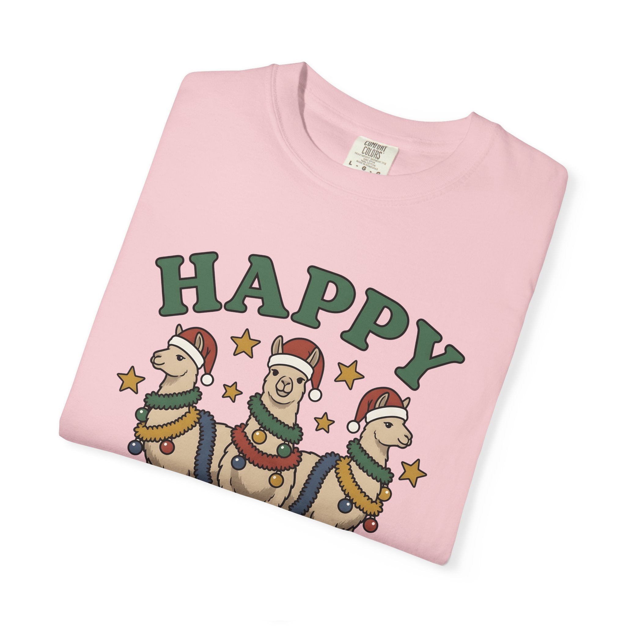Llama Set Shirt Christmas Pet Gift Women Comic Tee Alpaca T-Shirt Xmas Fan Cartoon Tshirt Animal Graphic Classic Holiday Hat Tshirt