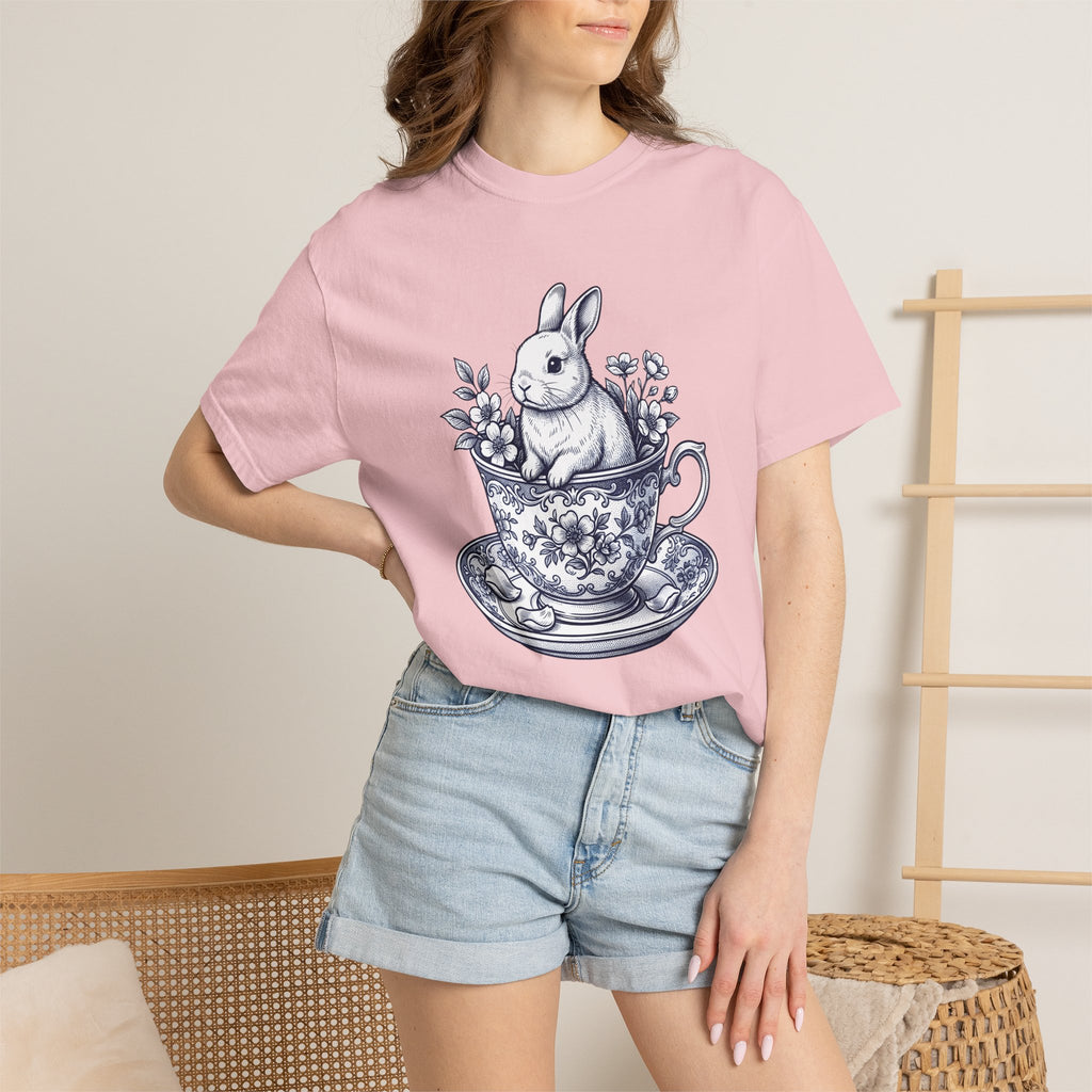 Rabbit Cup Shirt Easter Wildlife Gift Women Retro Tee Mug T-Shirt Easter Fan Coffee Mug Tshirt Wildlife Graphic Sketch Flower Tshirt