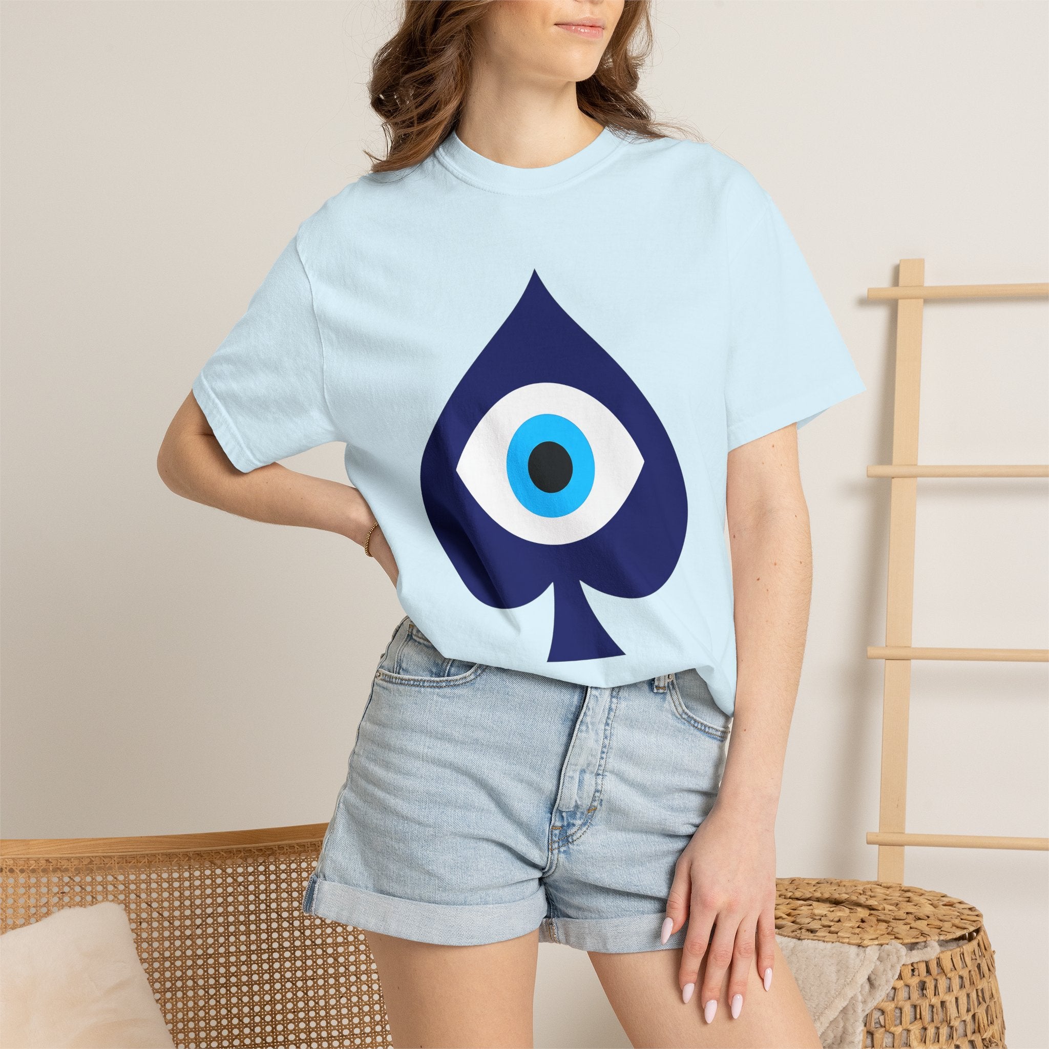 Talisman Eye Spade Shirt Boho Chic Esoteric Gift Women Basic Tee Amulet T-Shirt Bohemian Fan Minimalist Tshirt Mystical Graphic Modernist