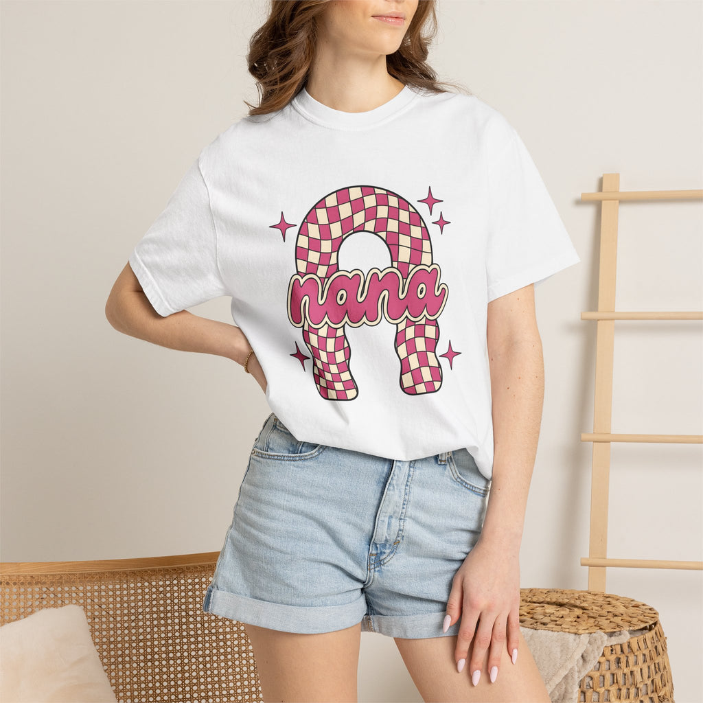 Bright Checkerboard Shirt St. Valentine's Day Granny Gift Women Funky Tee Checkered T-Shirt Valentine Fan Retro Tshirt Grandma Graphic Old