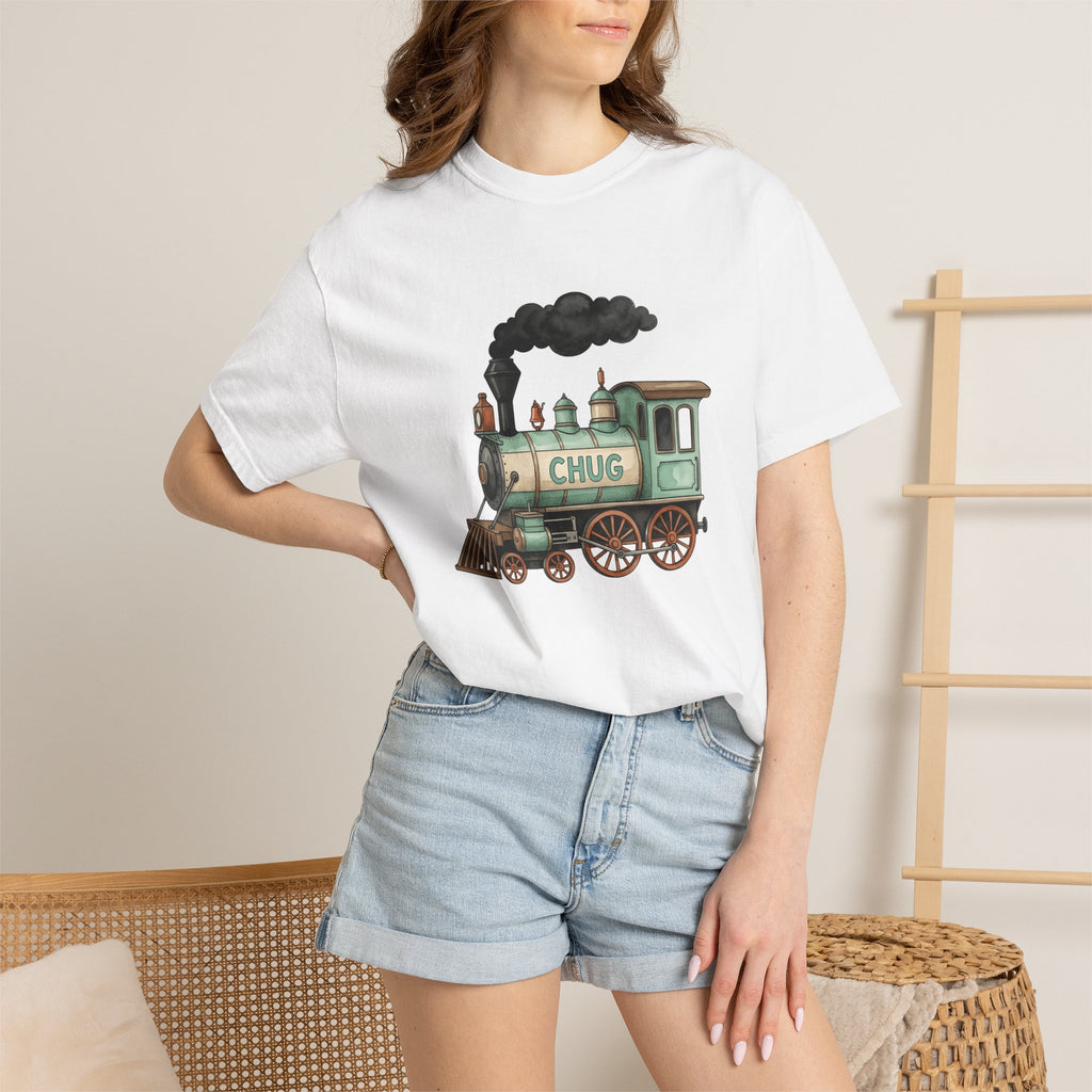 Steam Locomotive Shirt Trains Vehicles Gift Women Retro Tee Locomotive T-Shirt Train Fan Railroad Tshirt Automobile Graphic Sketch Steam