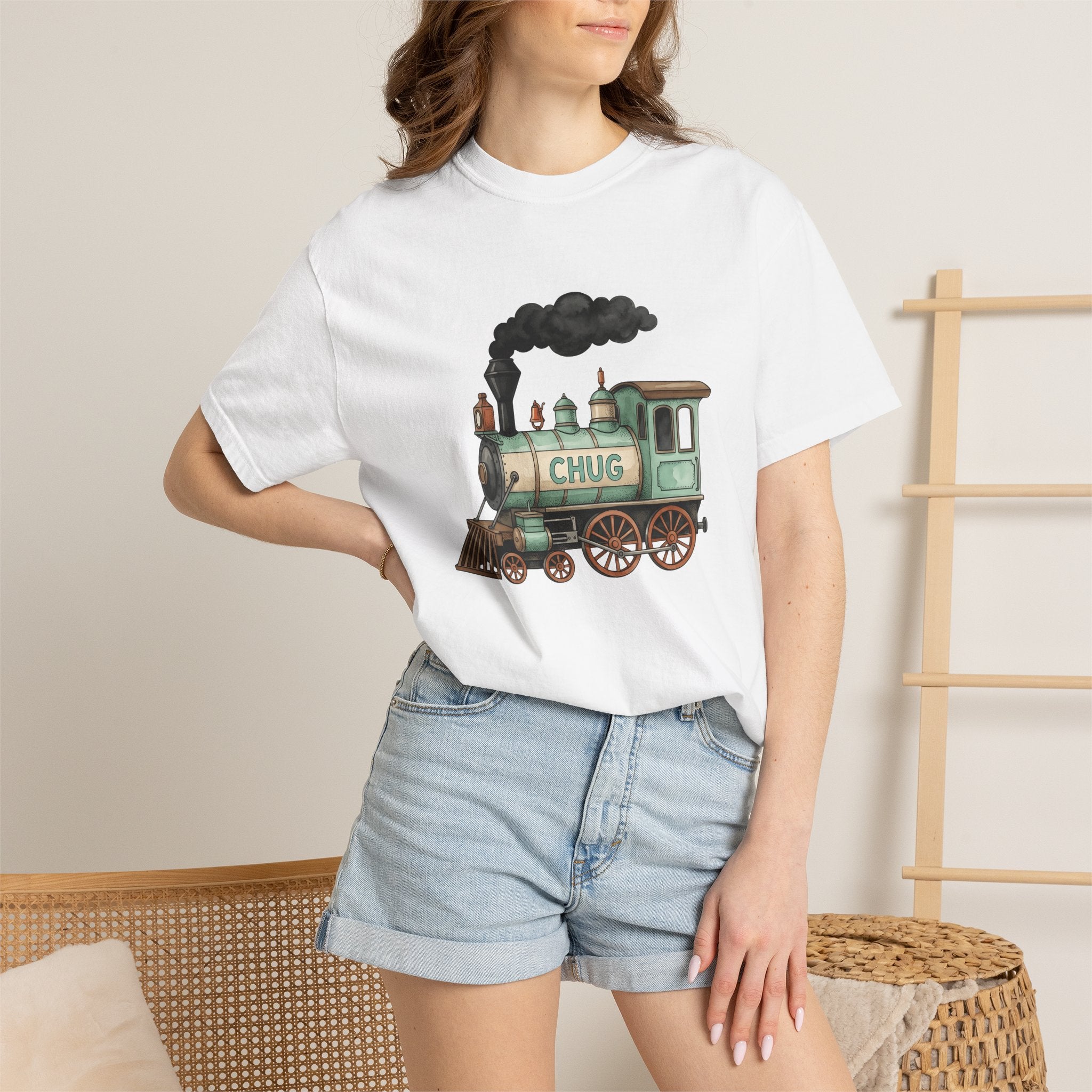 Steam Locomotive Shirt Trains Vehicles Gift Women Retro Tee Locomotive T-Shirt Train Fan Railroad Tshirt Automobile Graphic Sketch Steam