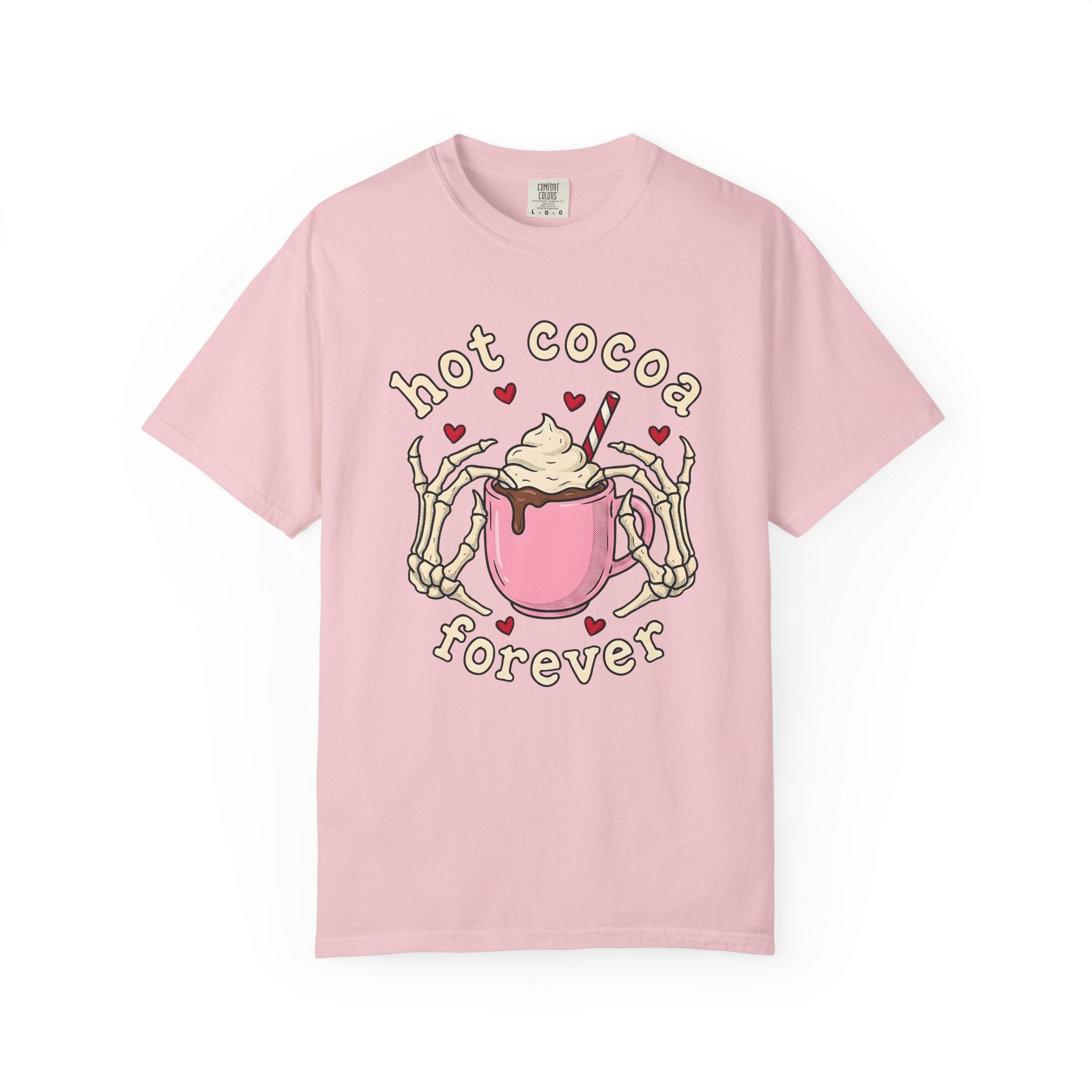 Chocolate Mug Shirt Desserts Macabre Gift Women Hand Drawn Tee Hot Chocolate T-Shirt Sweets Fan Illustrated Tshirt Dark Graphic Sketch Bone