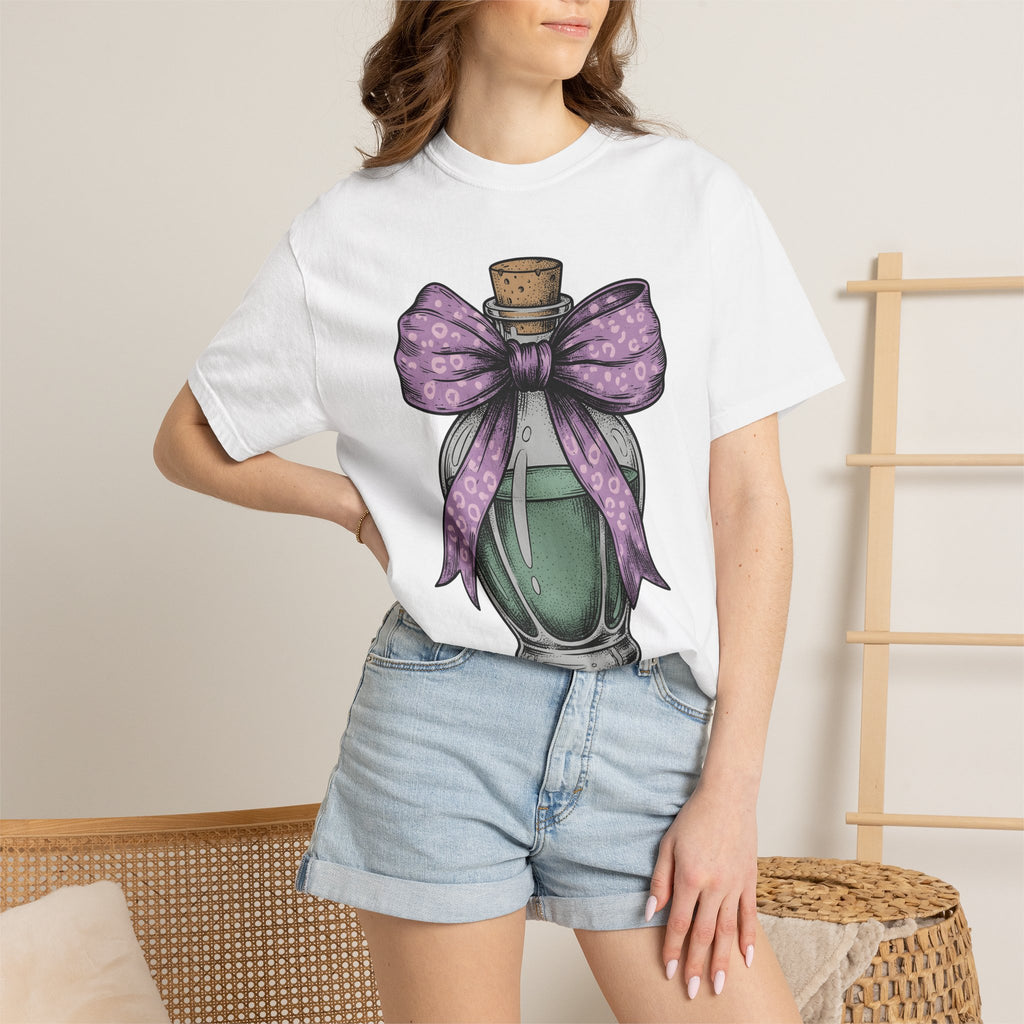 Elixir Bottle Shirt Halloween Spell Gift Women Classic Tee Potion Bottle T-Shirt Horror Fan Gothic Tshirt Magic Graphic Doodle Knot Tshirt