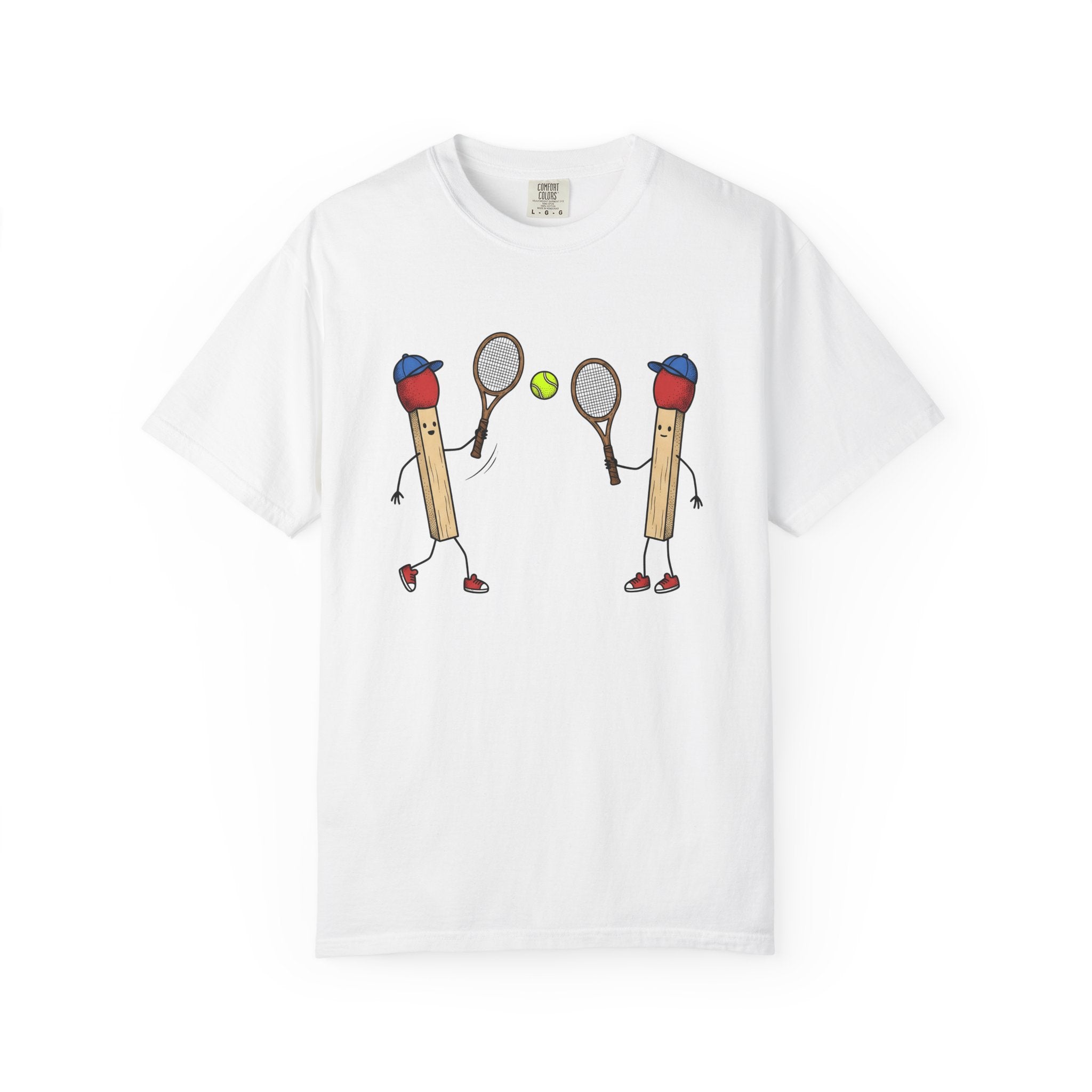 Matchstick People Shirt Sports Tennis Balls Gift Women Animated Tee Stick Figures T-Shirt Athlete Fan Cartoon Tshirt Tennis Graphic Doodle