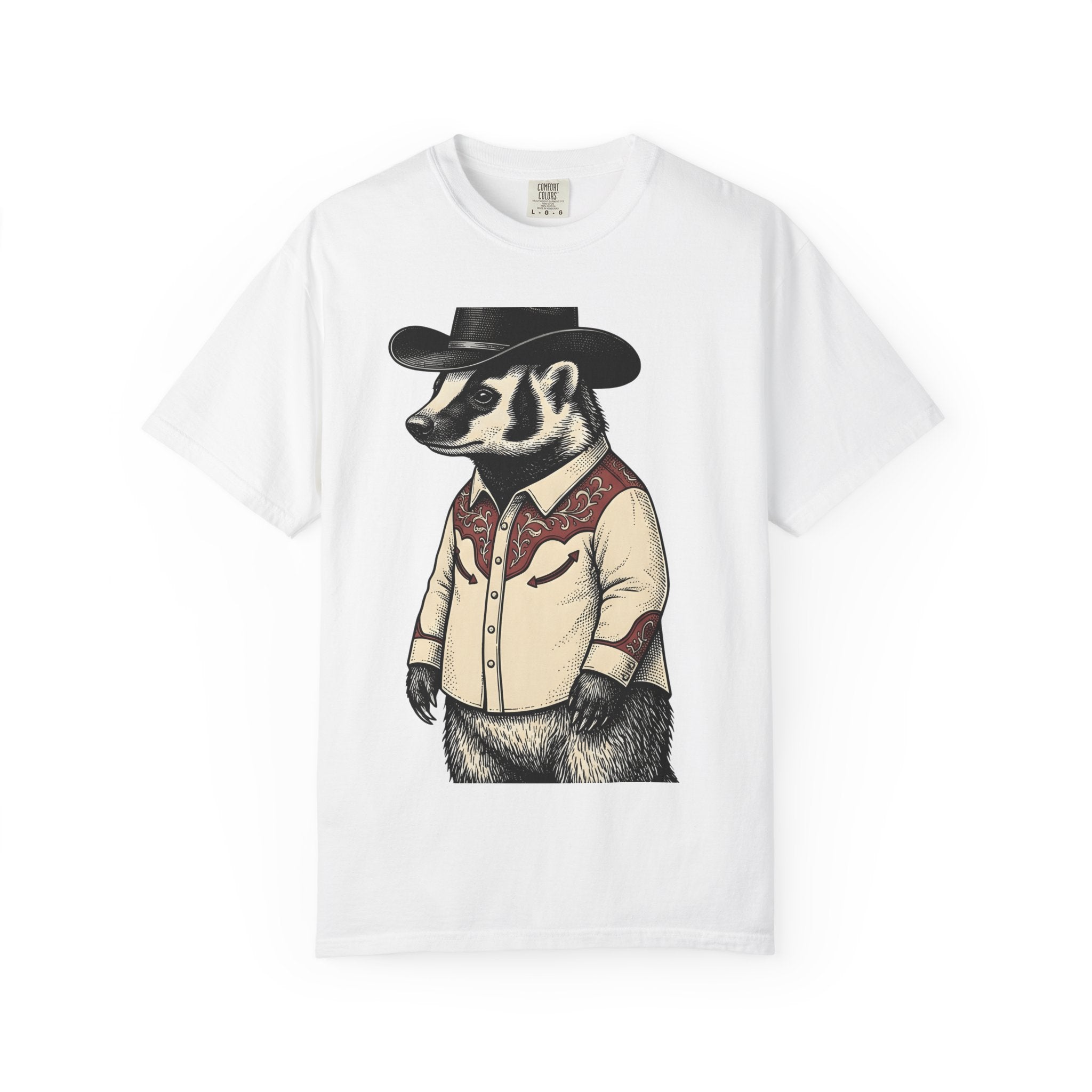 Western Badger Shirt Cowgirl Fauna Gift Women Heritage Tee Badger T-Shirt Cowboy Fan Vintage Tshirt Wildlife Graphic Ink Hat Cowboy Tshirt