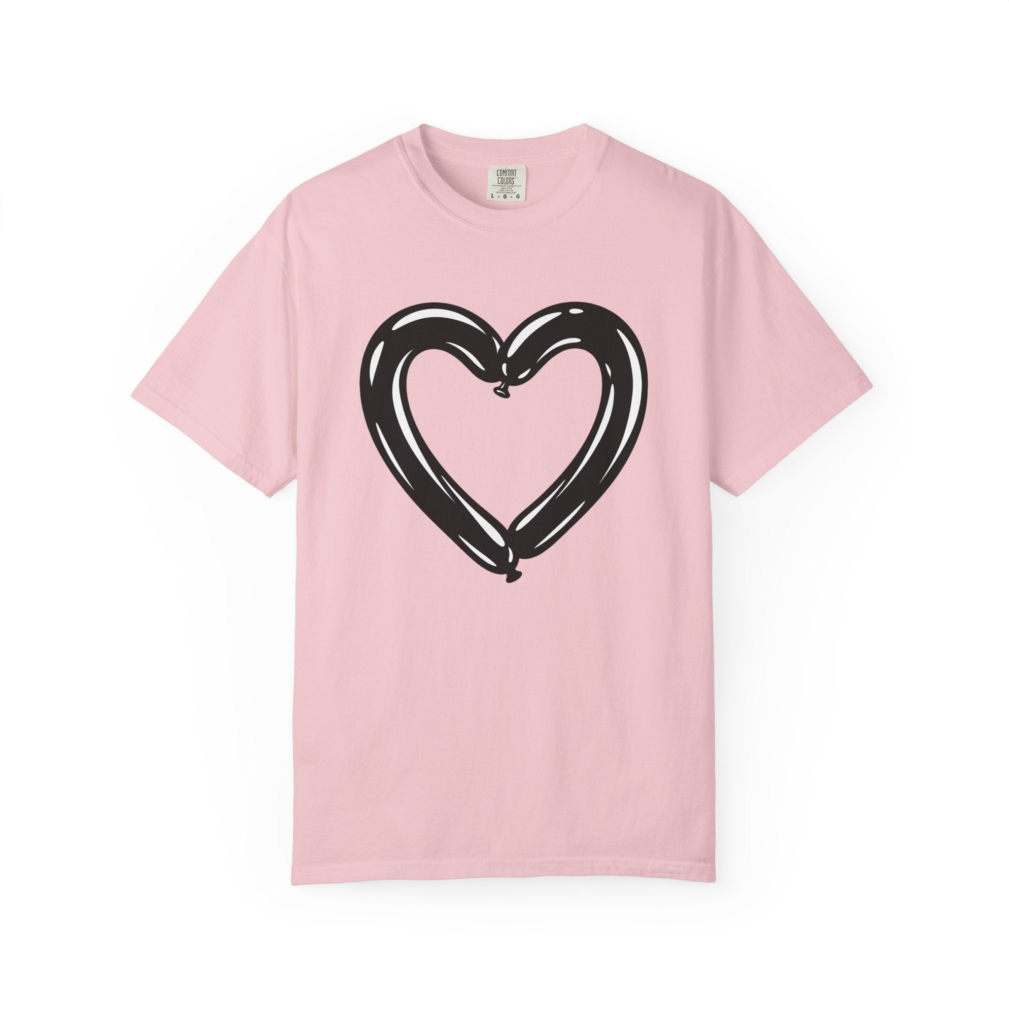 Balloon Heart Shirt Love Valentines Gift Women Flat Design Tee Heart Balloon T-Shirt Romance Fan Minimalist Tshirt Cupid Graphic Clean Heart