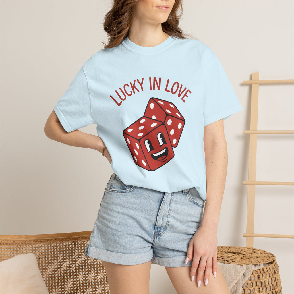 Joyful Dice Shirt St Valentines Day Pairs Gift Women Sketch Tee Dice T-Shirt Valentine Fan Doodle Tshirt Couples Graphic Hand Drawn Eyes
