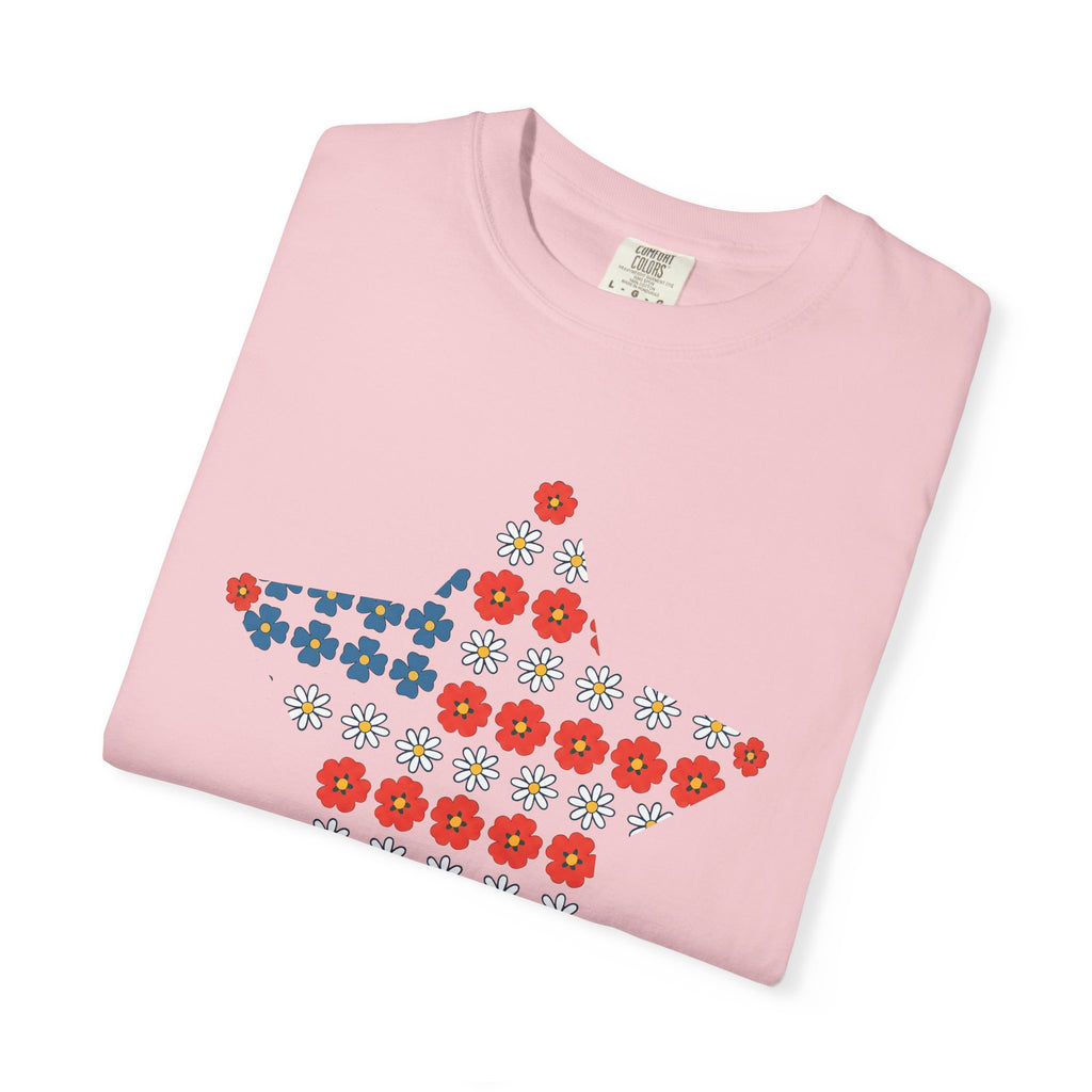 Floral Star Shirt 4th Of July Patriotic Gift Women Boho Tee Starburst T-Shirt Fireworks Fan Vintage Tshirt American Graphic Retro Daisy