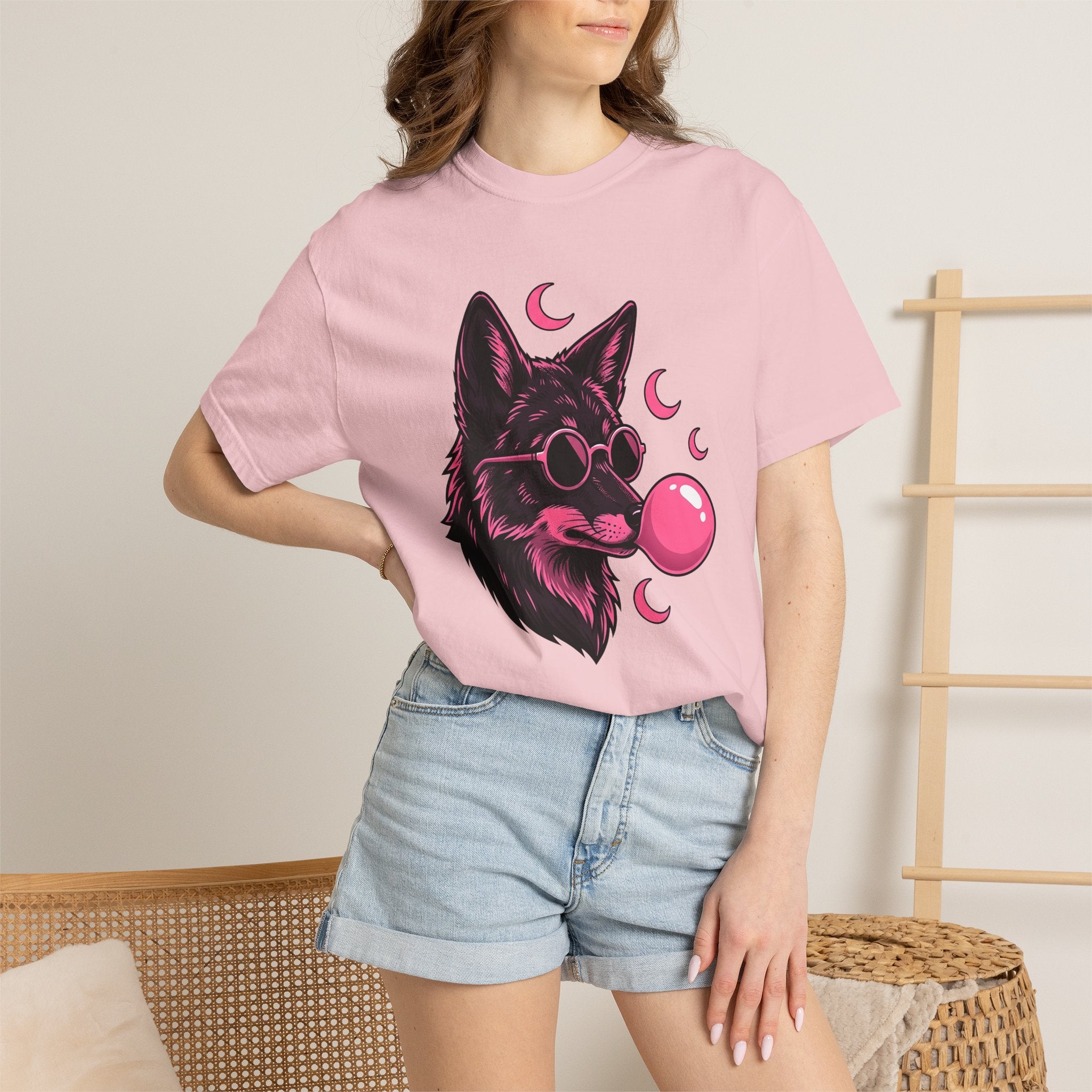 Wolf Sunglasses Shirt Cowgirl Western Gift Women Pop Art Tee Cool Shades T-Shirt Rodeo Fan Vintage Graphic Tshirt Retro Bubblegum Tshirt
