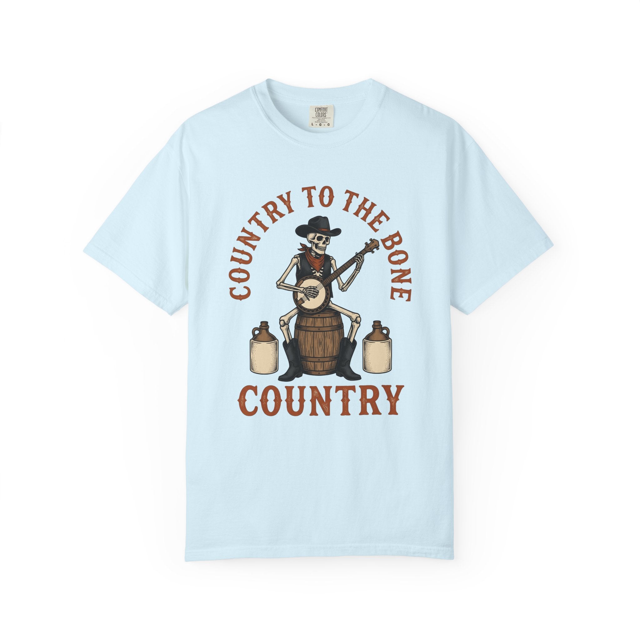 Bone Cowboy Shirt Halloween Rustic Gift Women Antique Tee Skeleton T-Shirt Horror Fan Vintage Tshirt Country Graphic Cartoon Acoustic Guitar