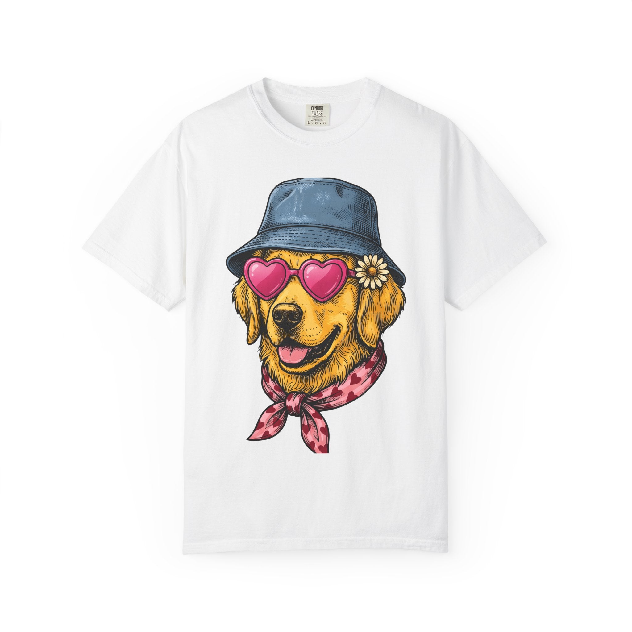 Golden Retriever Shirt St Valentines Day Pet Owner Gift Women Cartoon Tee Retriever T-Shirt Valentines Fan Comic Tshirt Dog Owner Graphic