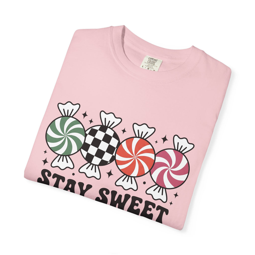 Candy Cane Shirt Christmas Sweets Gift Women Whimsical Tee Peppermint Stick T-Shirt Christmas Fan Candy Graphic Tshirt Vintage Sparkles