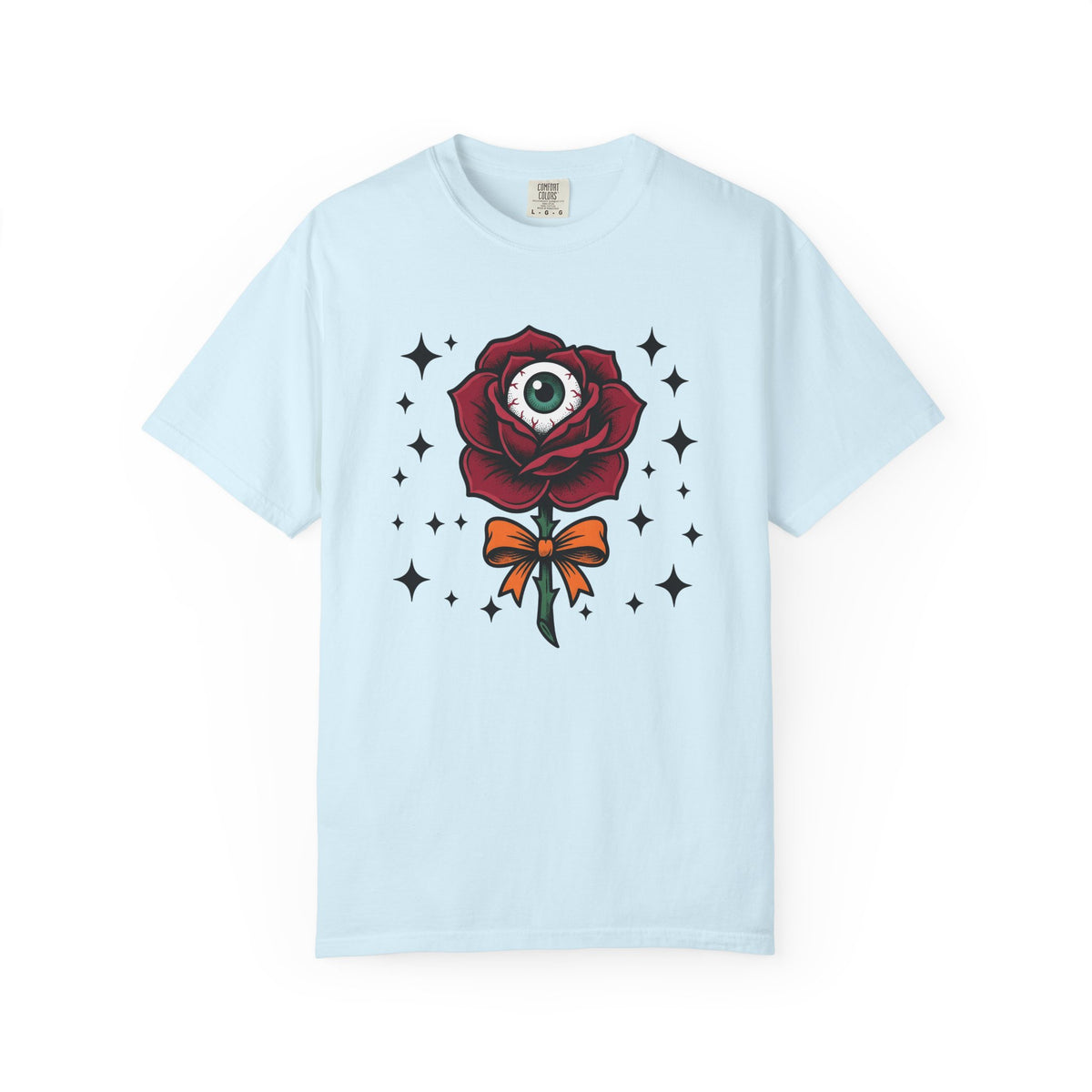 Eyeball Rose Shirt Halloween Gothic Unisex Gift Tattoo Tee Rosebud T-Shirt