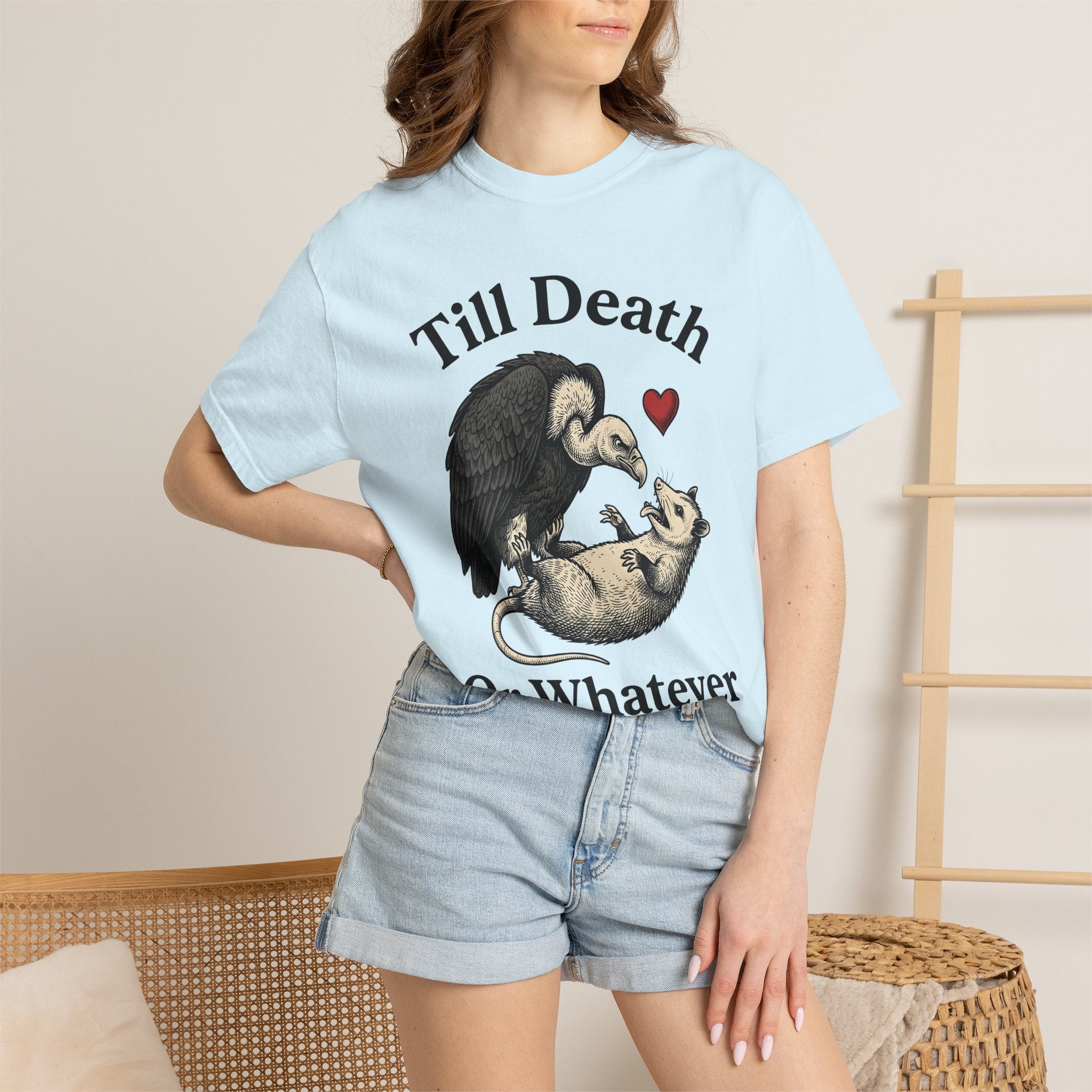 Vulture Opossum Shirt Animals Gothic Gift Women Ink Tee Opossum T-Shirt Wildlife Fan Tattoo Tshirt Dark Gothic Graphic Retro Heart Shape