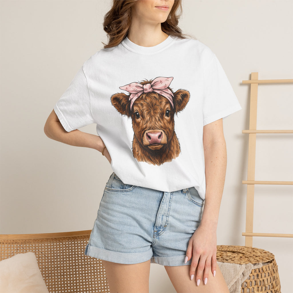 Fuzzy Cow Shirt Farm Pastoral Gift Women Cartoon Tee Cow T-Shirt Rancher Fan Cowboy Tshirt Pastoral Graphic Old School Bow Tie Tshirt