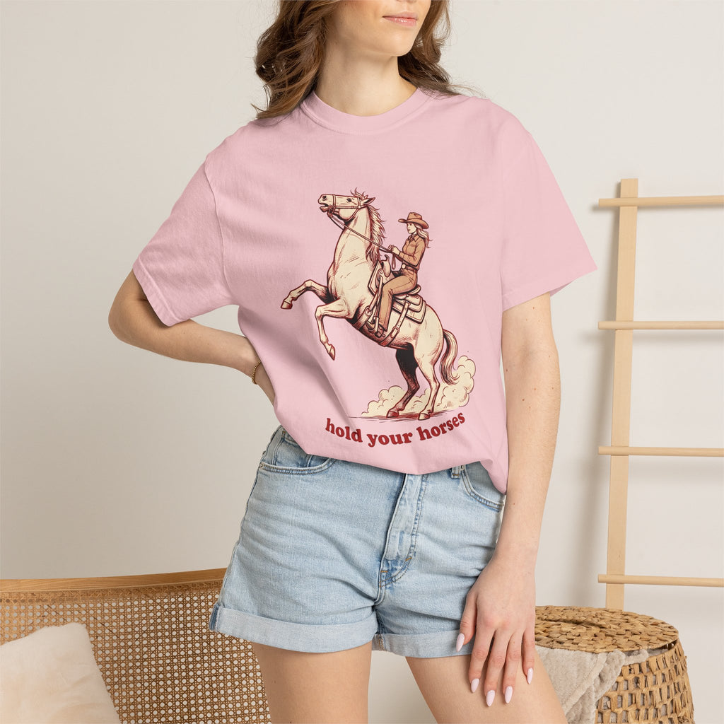 Cowgirl Horse Shirt Cowgirl Rodeo Gift Women Hand Drawn Tee Horseback T-Shirt Cowgirl Fan Illustrated Tshirt Rodeo Graphic Cartoon Dust