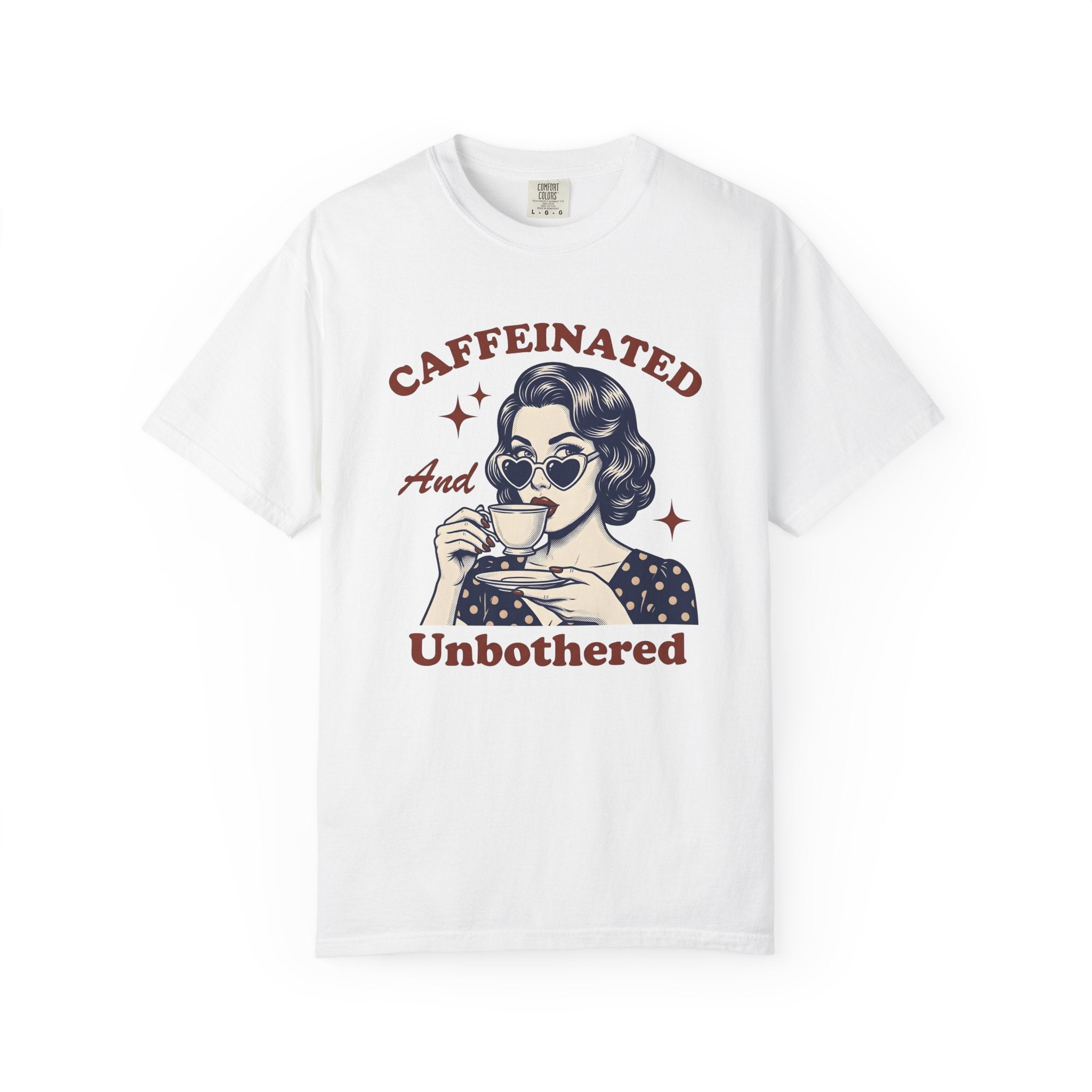 Old Woman Coffee Shirt Coffee Funny Gift Women Classic Tee Coffee T-Shirt Caffeine Fan Vintage Tshirt Humor Graphic Cartoon Heart Shaped