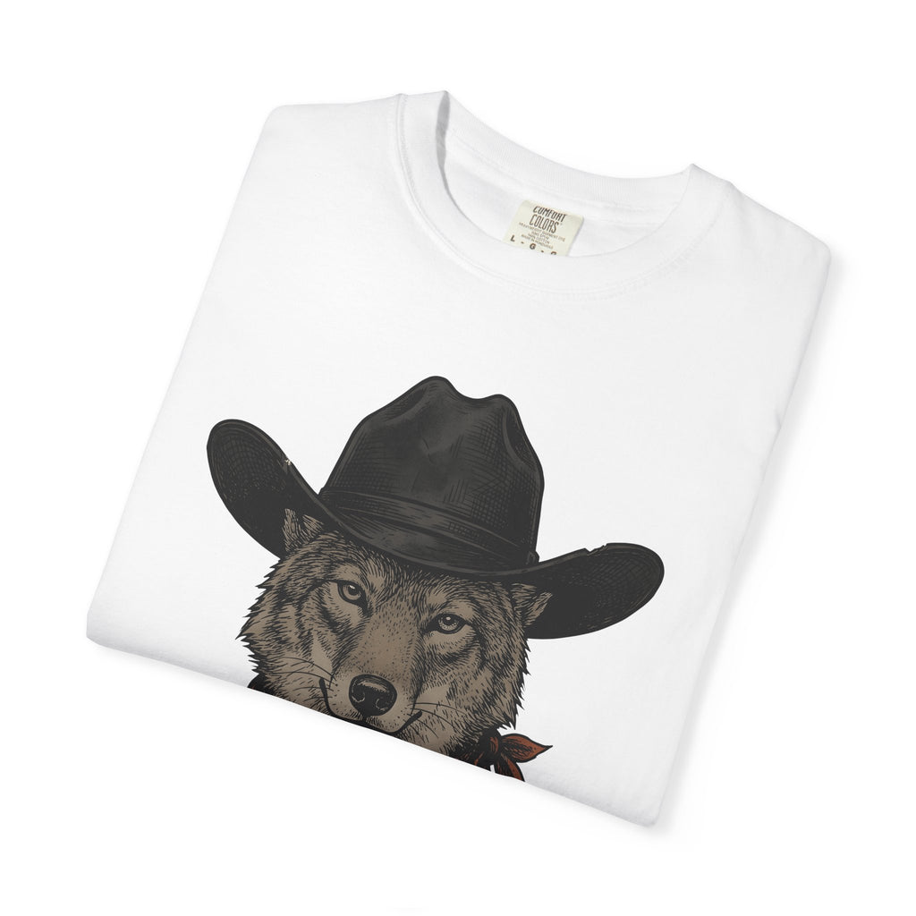 Wolf Cowboy Shirt Cowgirl Western Gift Women Vintage Tee Werewolf T-Shirt Cowboy Fan Rodeo Graphic Tshirt Hand Drawn Bandana Tshirt