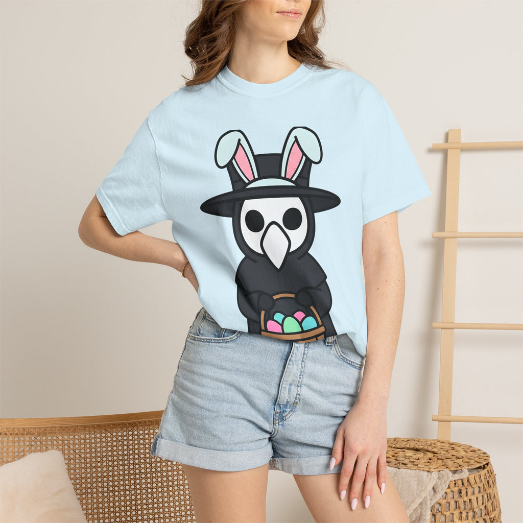 Plague Doctor Bunny Shirt Easter Gothic Gift Women Cute Cartoon Tee Bunny T-Shirt Easter Fan Dark Tshirt Dark Graphic Minimalist Easter