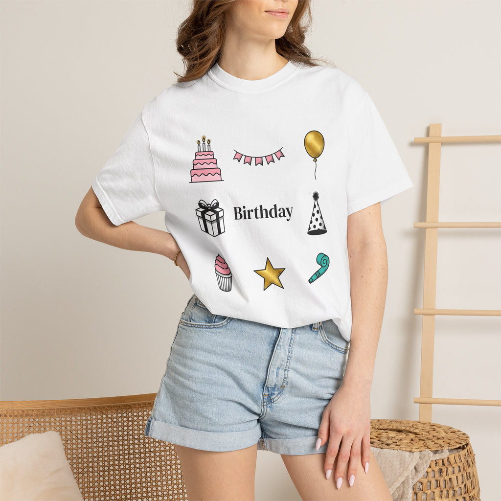 Birthday Graphics Shirt Birthday Event Gift Women Sketch Tee Birthday T-Shirt Birthday Enthusiast Drawing Party Graphic Clean Pastry Tshirt