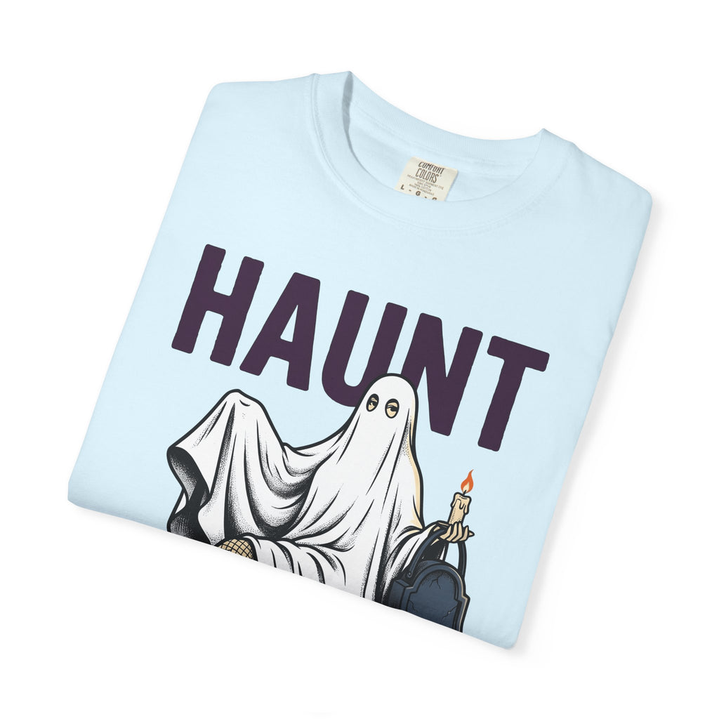 Ghost Dress Shirt Halloween Fright Gift Women Classic Tee Specter T-Shirt Vintage Tshirt Scary Graphic Outline Candlelight Tshirt