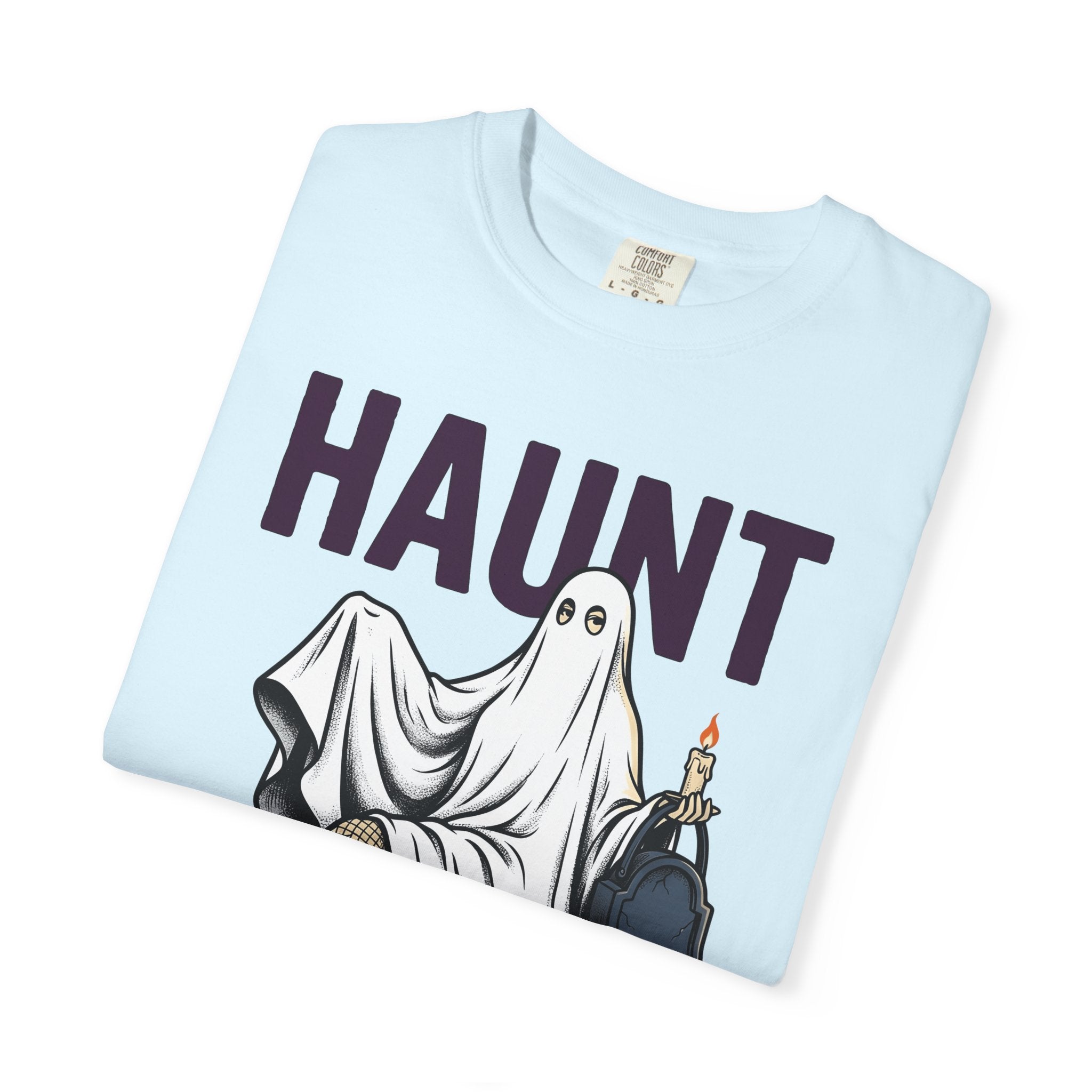 Ghost Dress Shirt Halloween Fright Gift Women Classic Tee Specter T-Shirt Vintage Tshirt Scary Graphic Outline Candlelight Tshirt