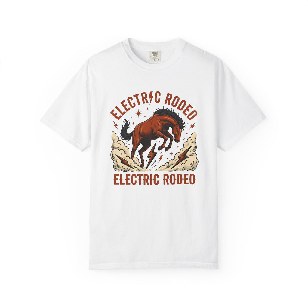 Bucking Horse Shirt Cowgirl Rodeo Gift Women Vintage Tee Bronco T-Shirt Cowgirl Fan Retro Tshirt Rodeo Graphic Western Lightning Bolt Tshirt