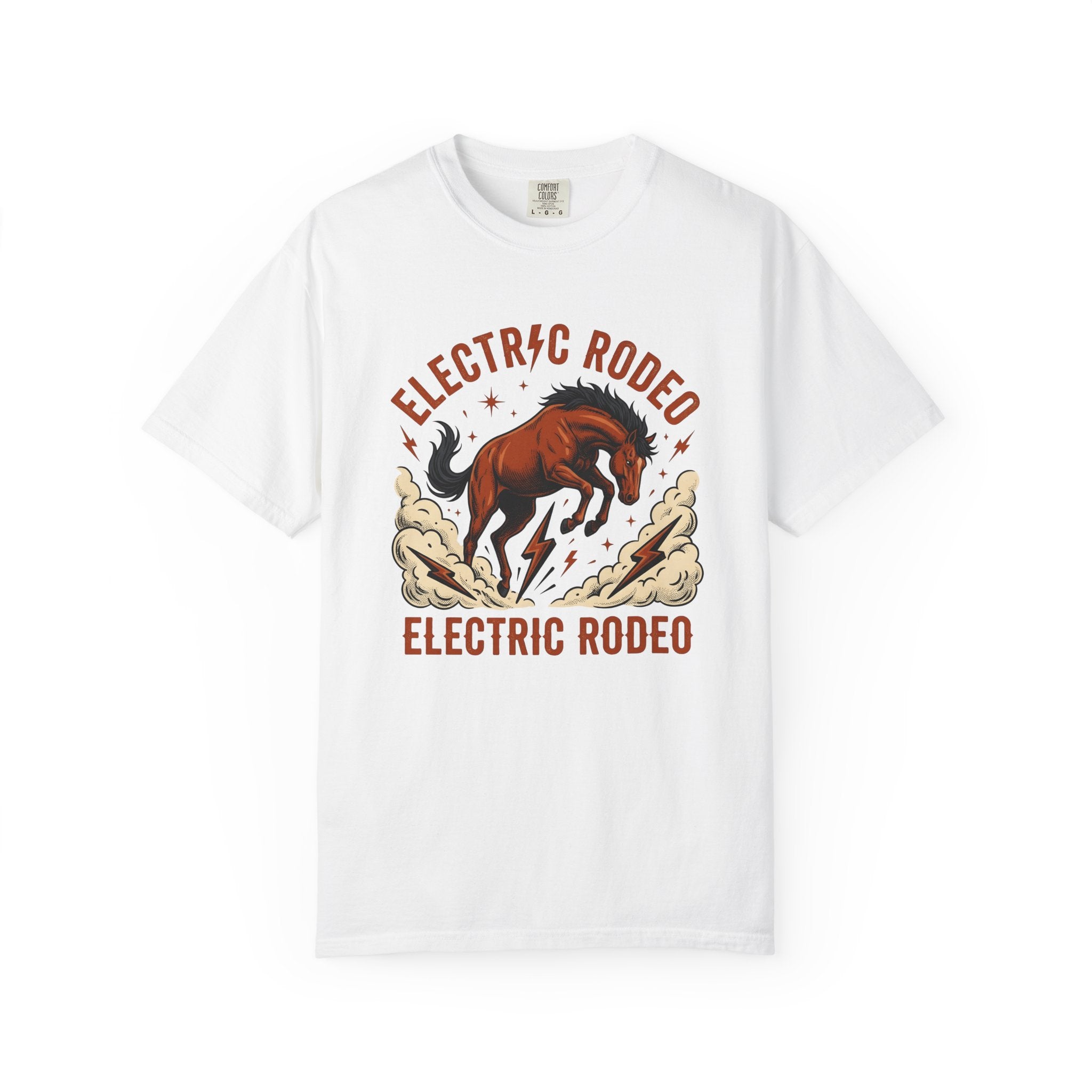 Bucking Horse Shirt Cowgirl Rodeo Gift Women Vintage Tee Bronco T-Shirt Cowgirl Fan Retro Tshirt Rodeo Graphic Western Lightning Bolt Tshirt