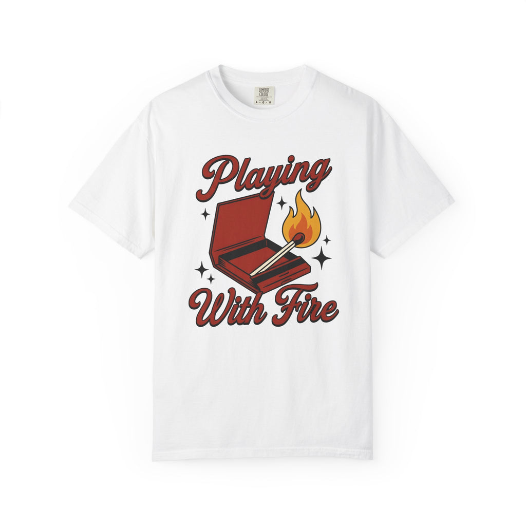 Fire Match Shirt Fire Comedy Gift Women Modern Graphic Tee Matchstick T-Shirt Flame Fan Graphic Design Illustration Classic Shine Tshirt