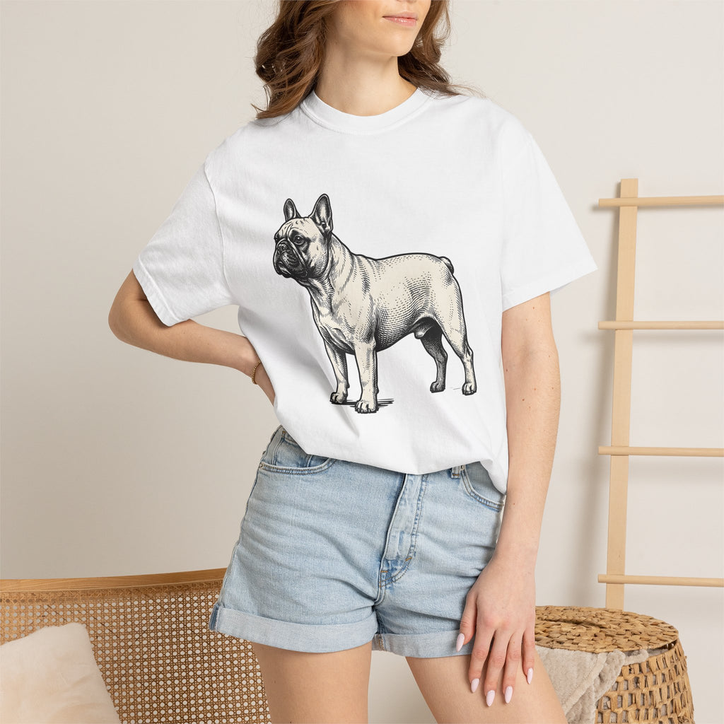 French Bulldog Shirt Dog Pet Gift Women Vintage Tee Bulldog T-Shirt Dog Fan Canine Graphic Tshirt Hand Drawn Linework Tshirt