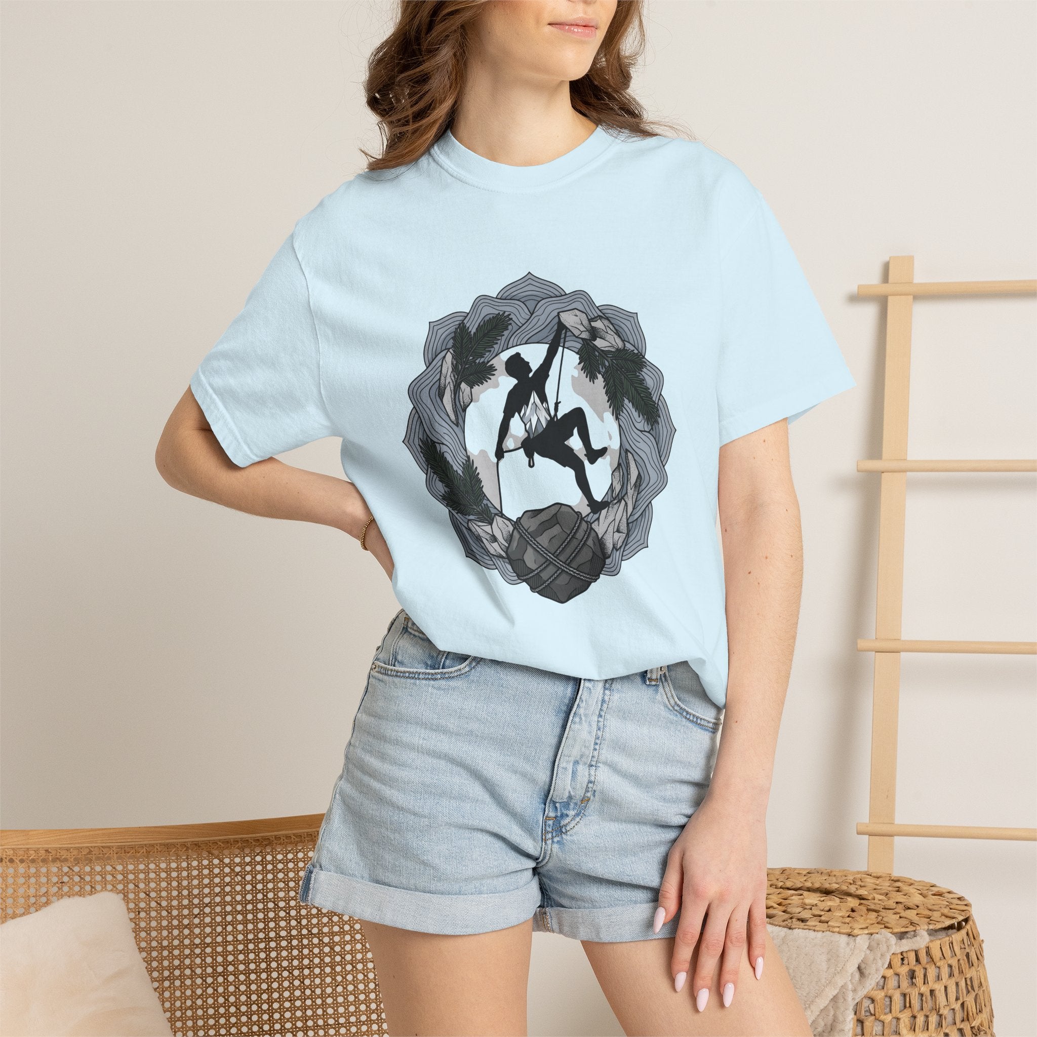 Climbing Sport Shirt Sports & Activities Travel Gift Women Cartoon Tee Rock Climbing T-Shirt Athlete Fan Cartoon Tshirt Adventure Graphic