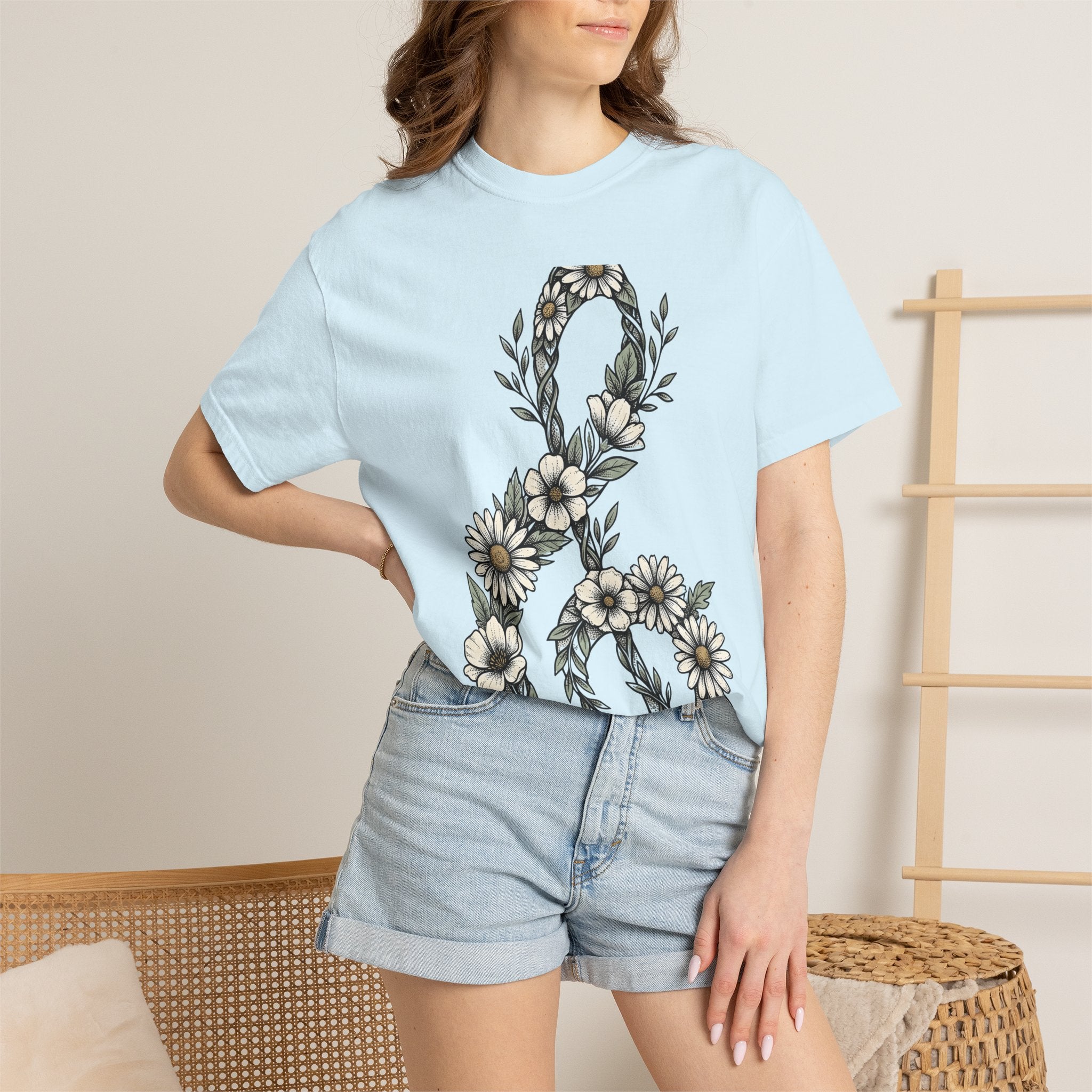 Blossom Treble Clef Shirt Mom Songs Gift Women Garden Tee Treble Clef T-Shirt Mother Fan Musical Tshirt Melody Graphic Line Art Daisy Flower