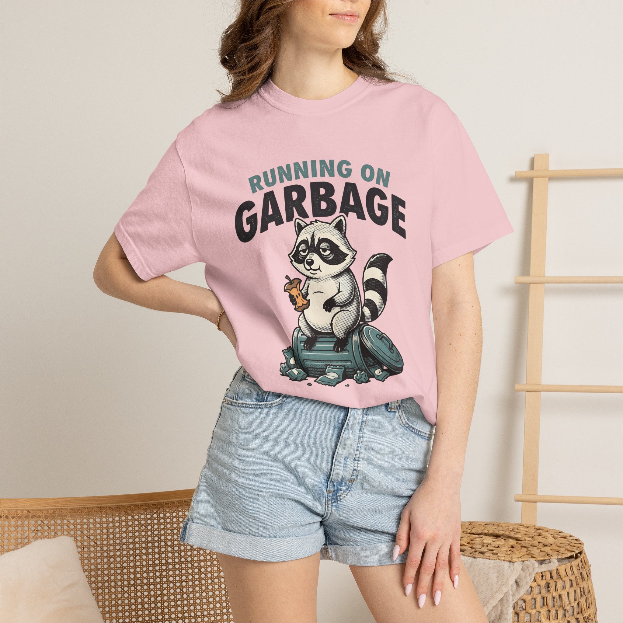 Raccoon Trash Bin Shirt Funny Creatures Gift Women Caricature Tee Trash Panda T-Shirt Humor Fan Cartoon Tshirt Animal Graphic Old School