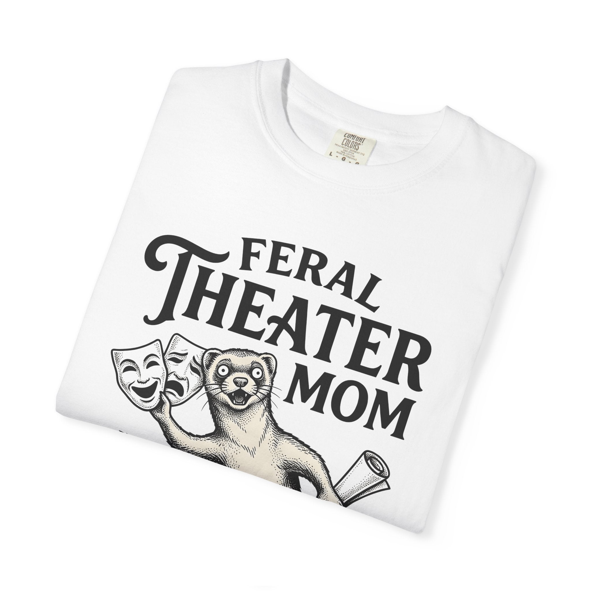 Ferret Theater Masks Shirt Moms Theater Gift Women Vintage Tee Mask T-Shirt Motherhood Enthusiast Retro Tshirt Stage Graphic Hand Drawn Rose