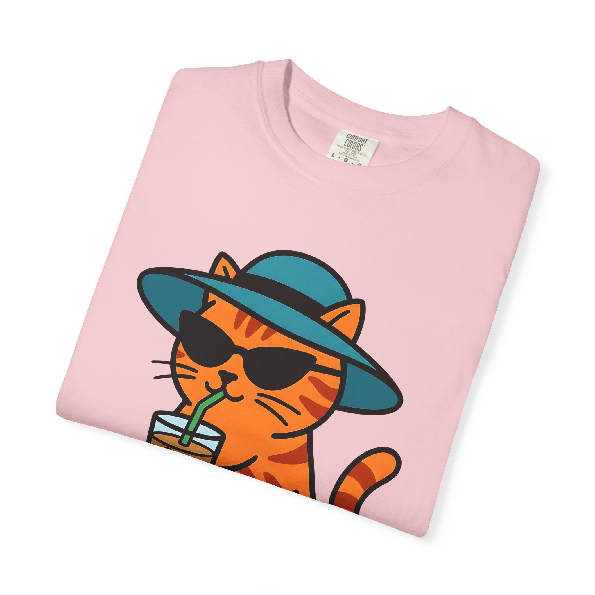 Cat Shades Shirt Animals Beach Gift Women Comic Tee Sunglasses T-Shirt Pet Fan Cartoon Tshirt Coastal Graphic Chibi Cold Brew Tshirt