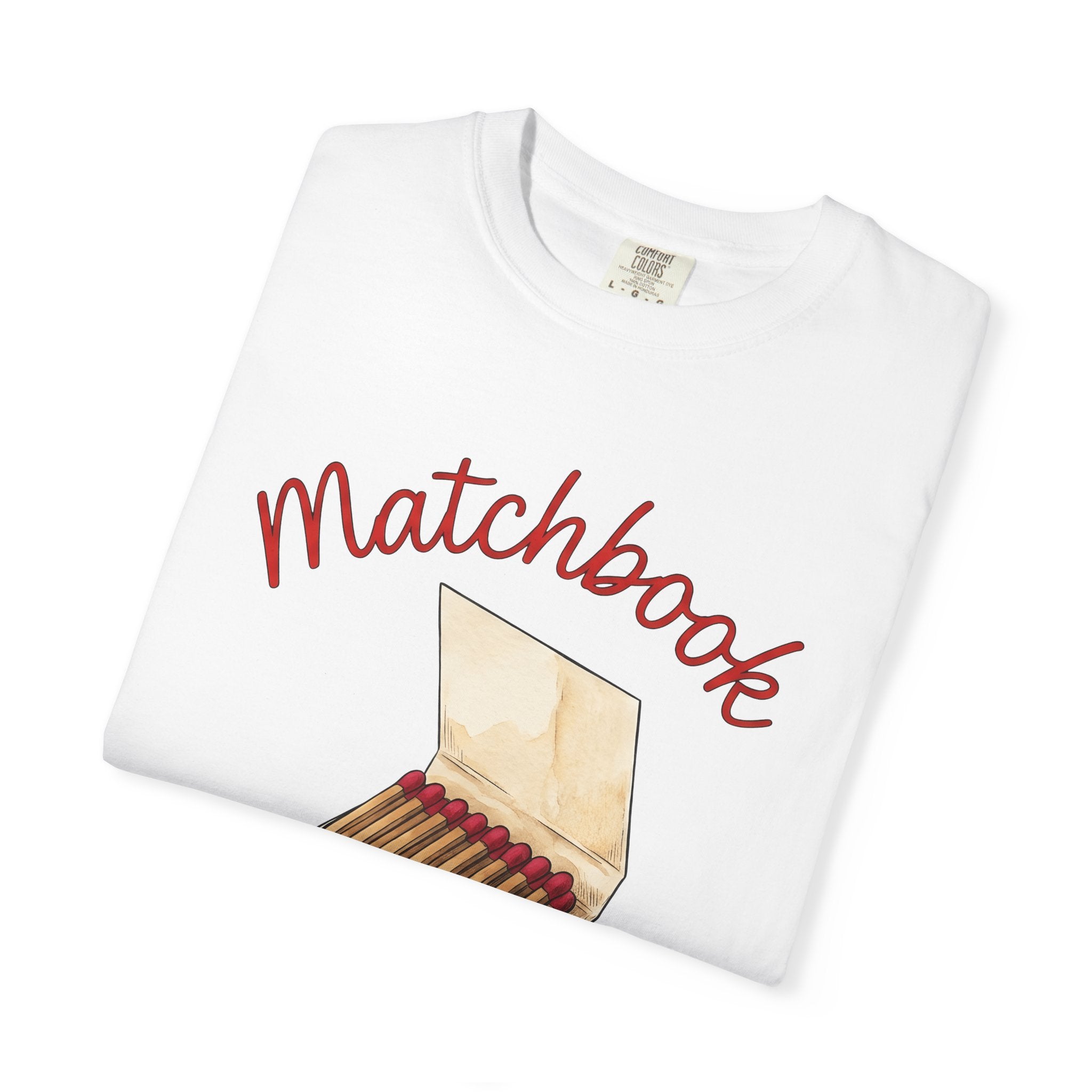 Matchbook Shirt Vintage Novelty Gift Women Sketch Tee Matchcover T-Shirt Retro Enthusiast Drawing Design Line Art Matches Tshirt