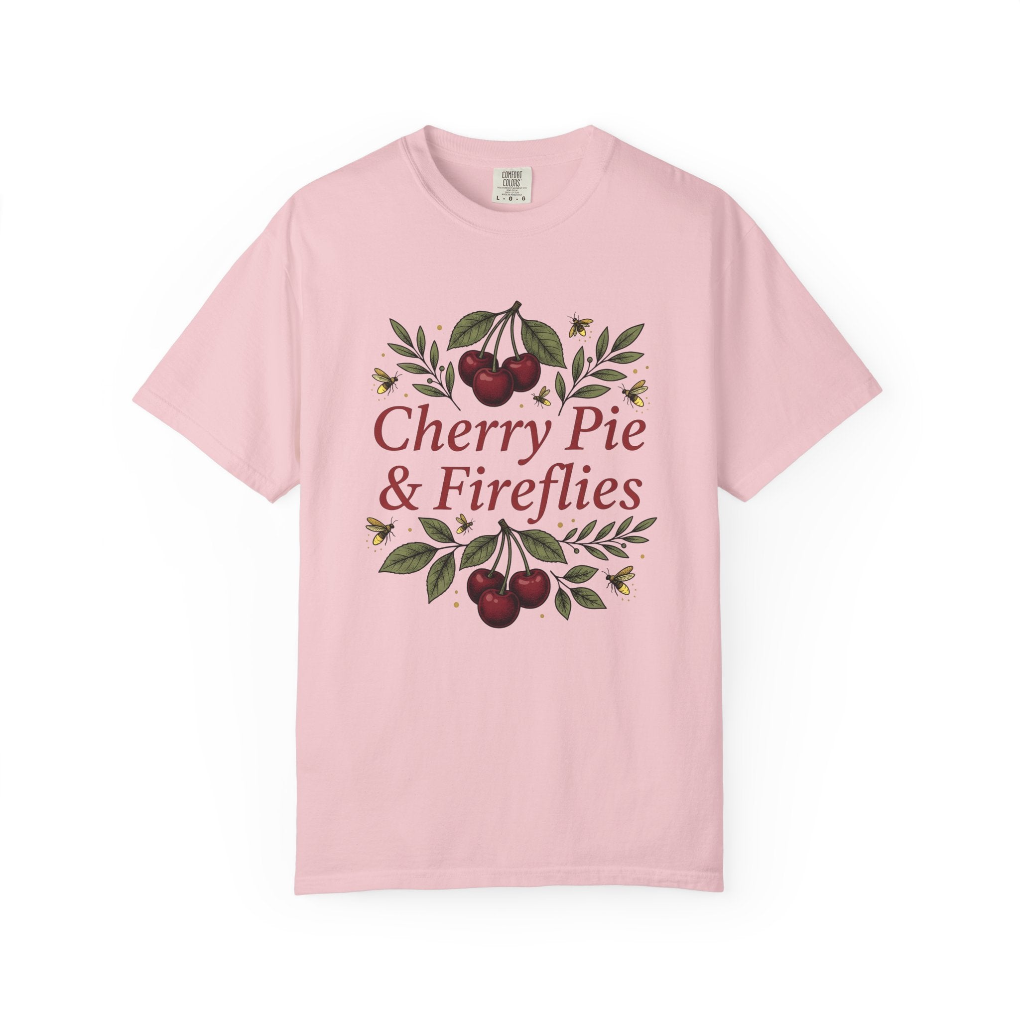 Cherry Branches Shirt America Summer Gift Women Vintage Tee Cherry Blossom T-Shirt Patriot Fan Retro Tshirt Warm Weather Graphic Hand Drawn