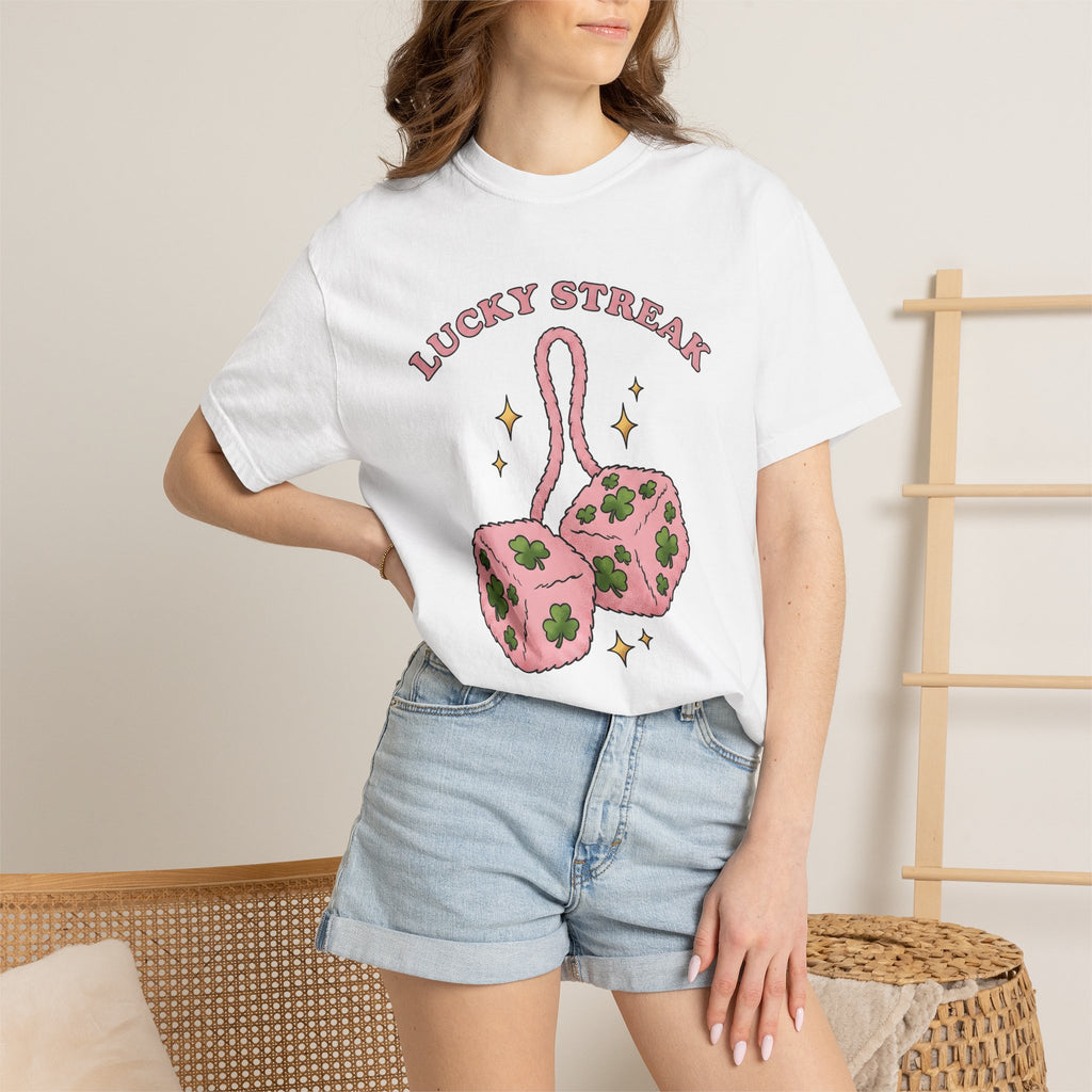 Fuzzy Dice Shirt St Patrick's Day Fortune Gift Women Comic Tee Fuzzy Dice T-Shirt Luck Fan Cartoon Tshirt Prosperity Graphic Vintage Clover